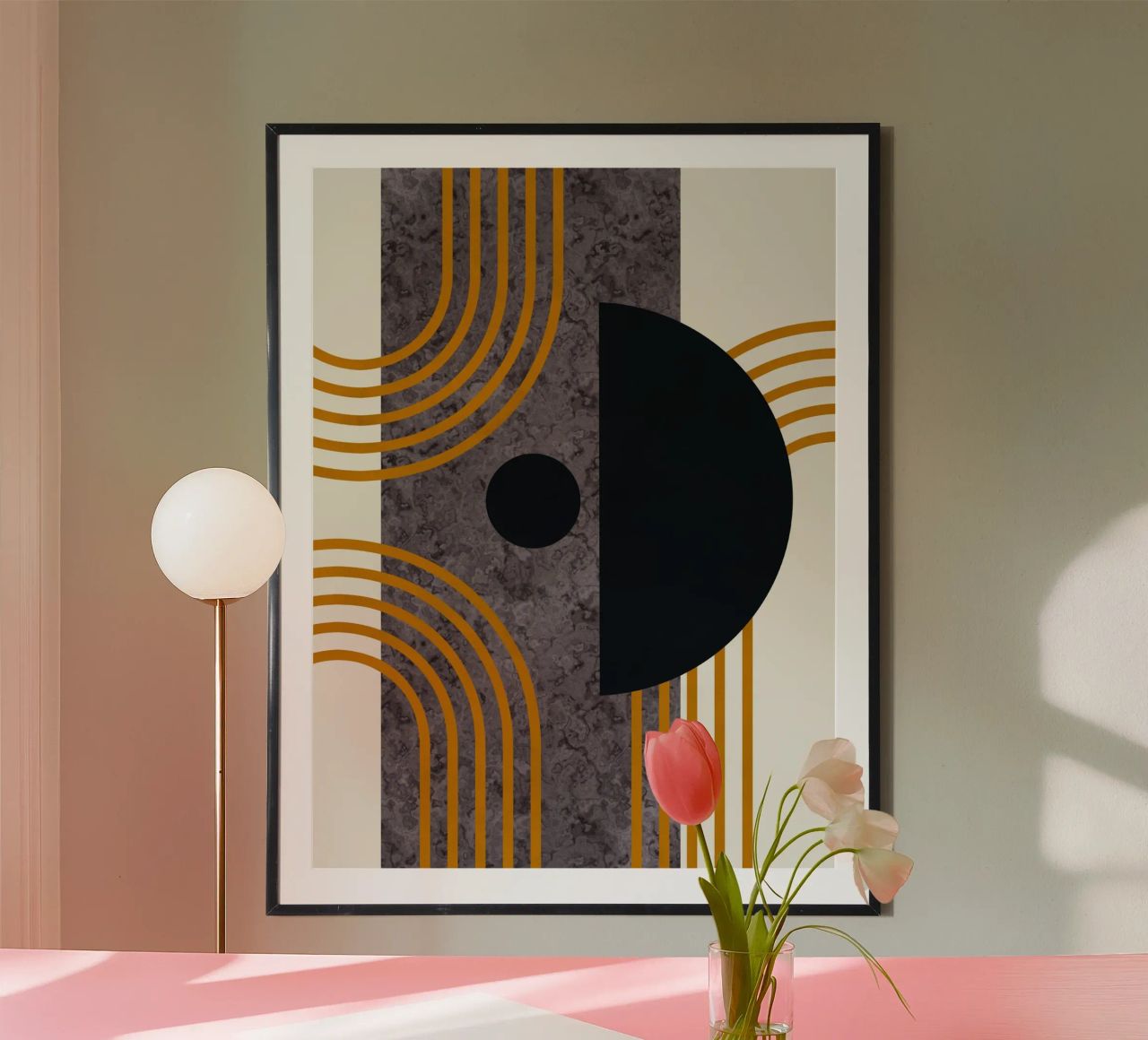 Mid century marble poster by Little Dean