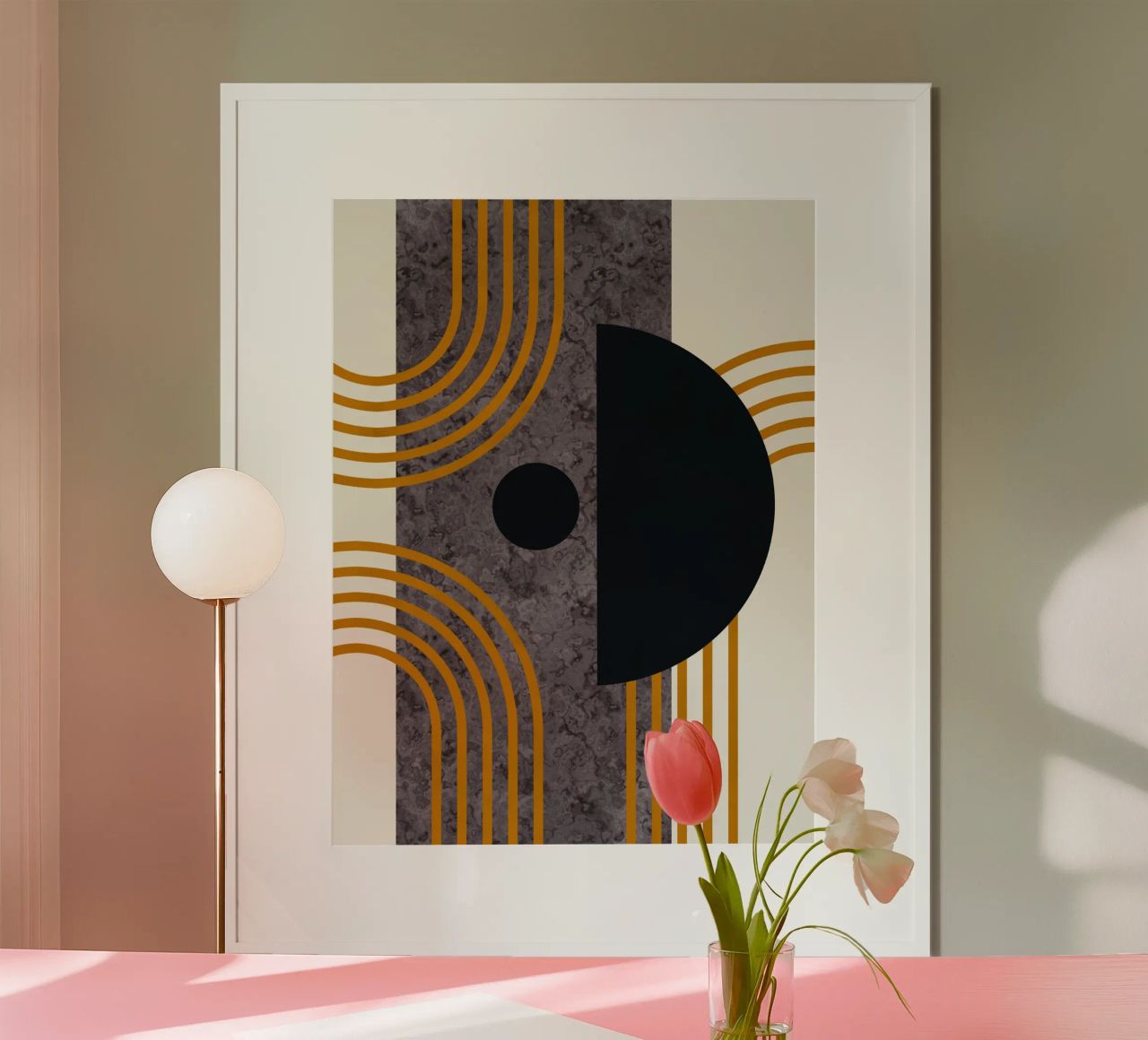 Mid century marble poster by Little Dean