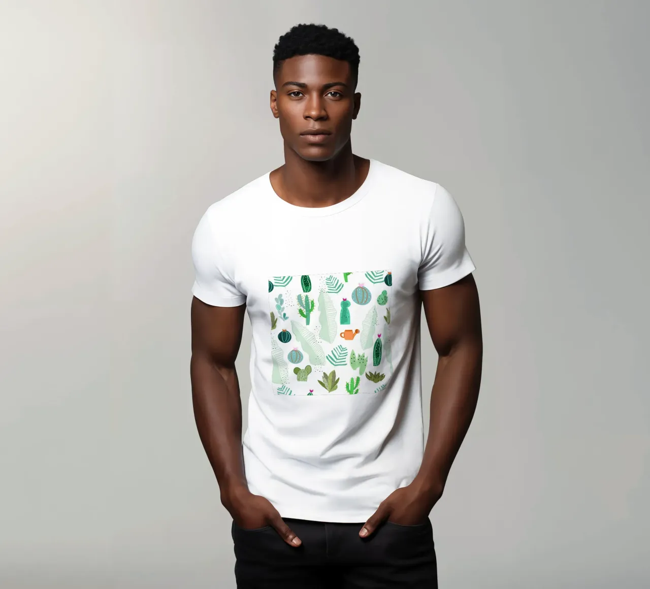 Cactus e fiori t-shirt da gulsengunel
