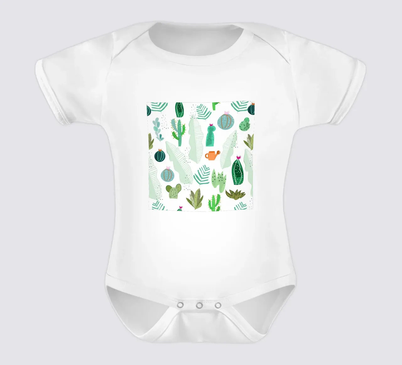 Cactus e fiori body neonato maniche corte da gulsengunel