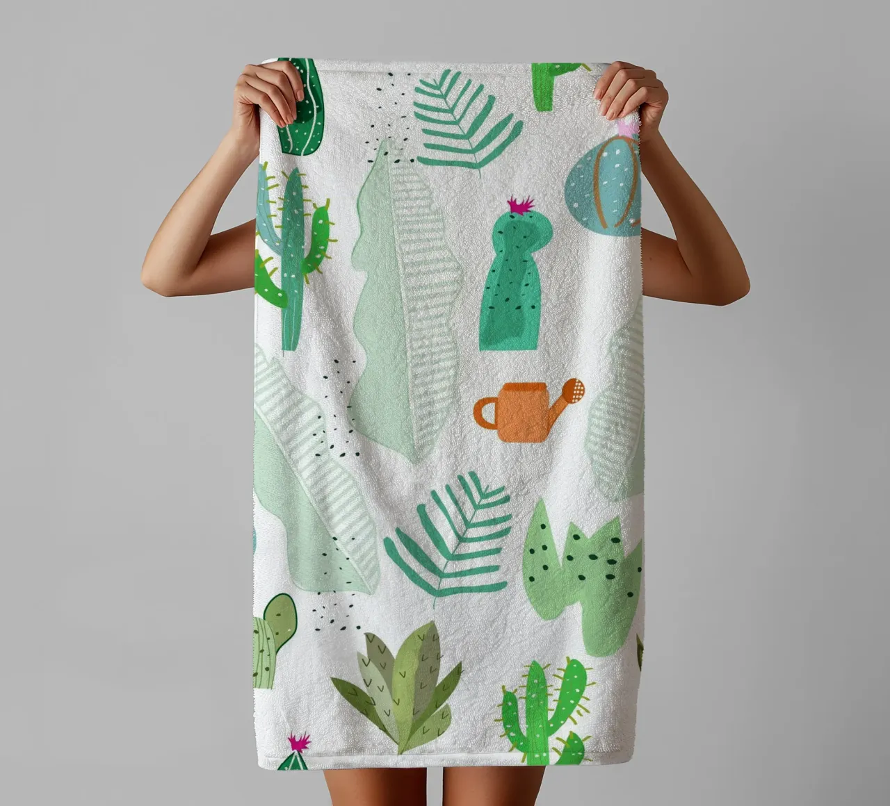 Cactus e fiori asciugamano da bagno da gulsengunel