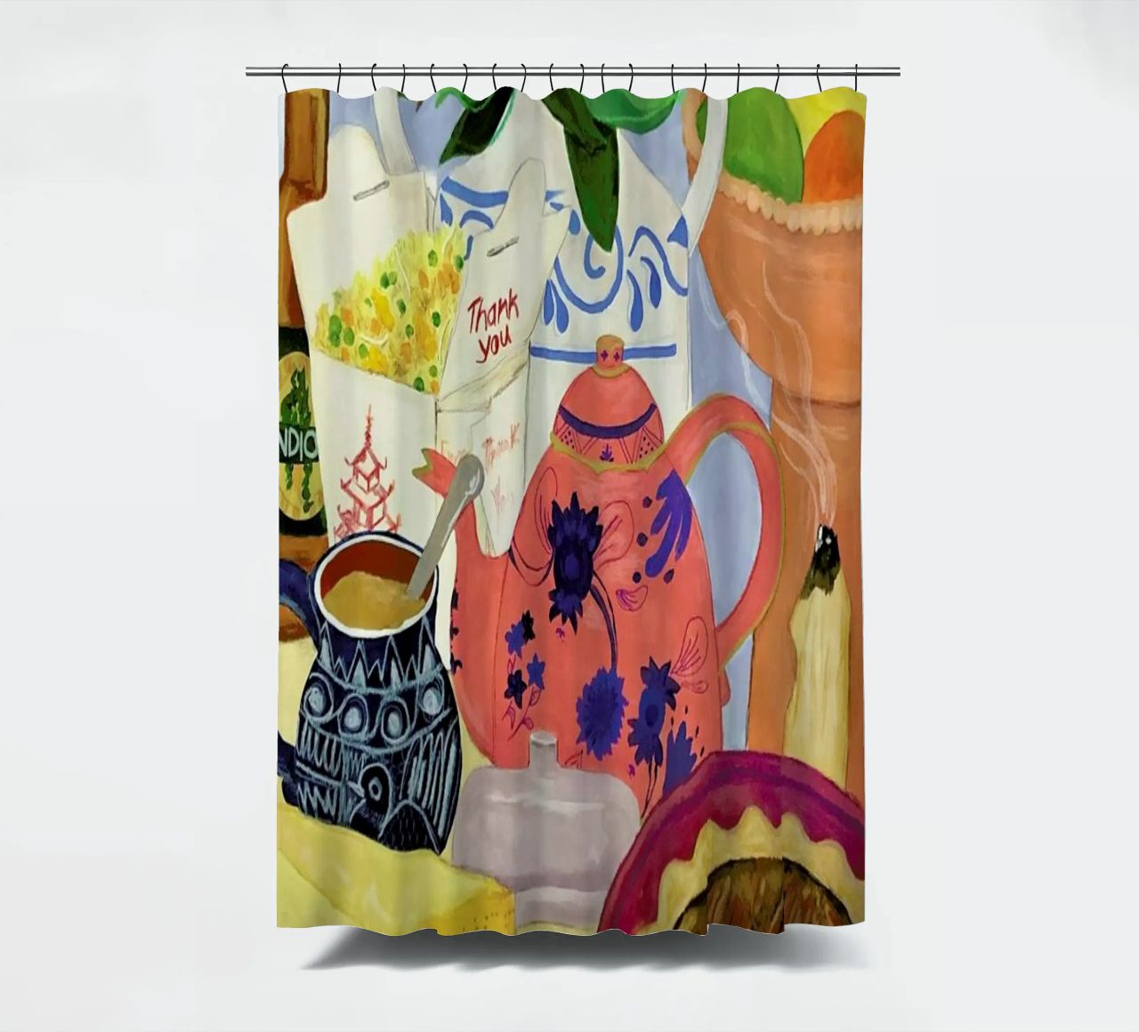 Big Clutter No. 2 shower curtain by Paloma Kua