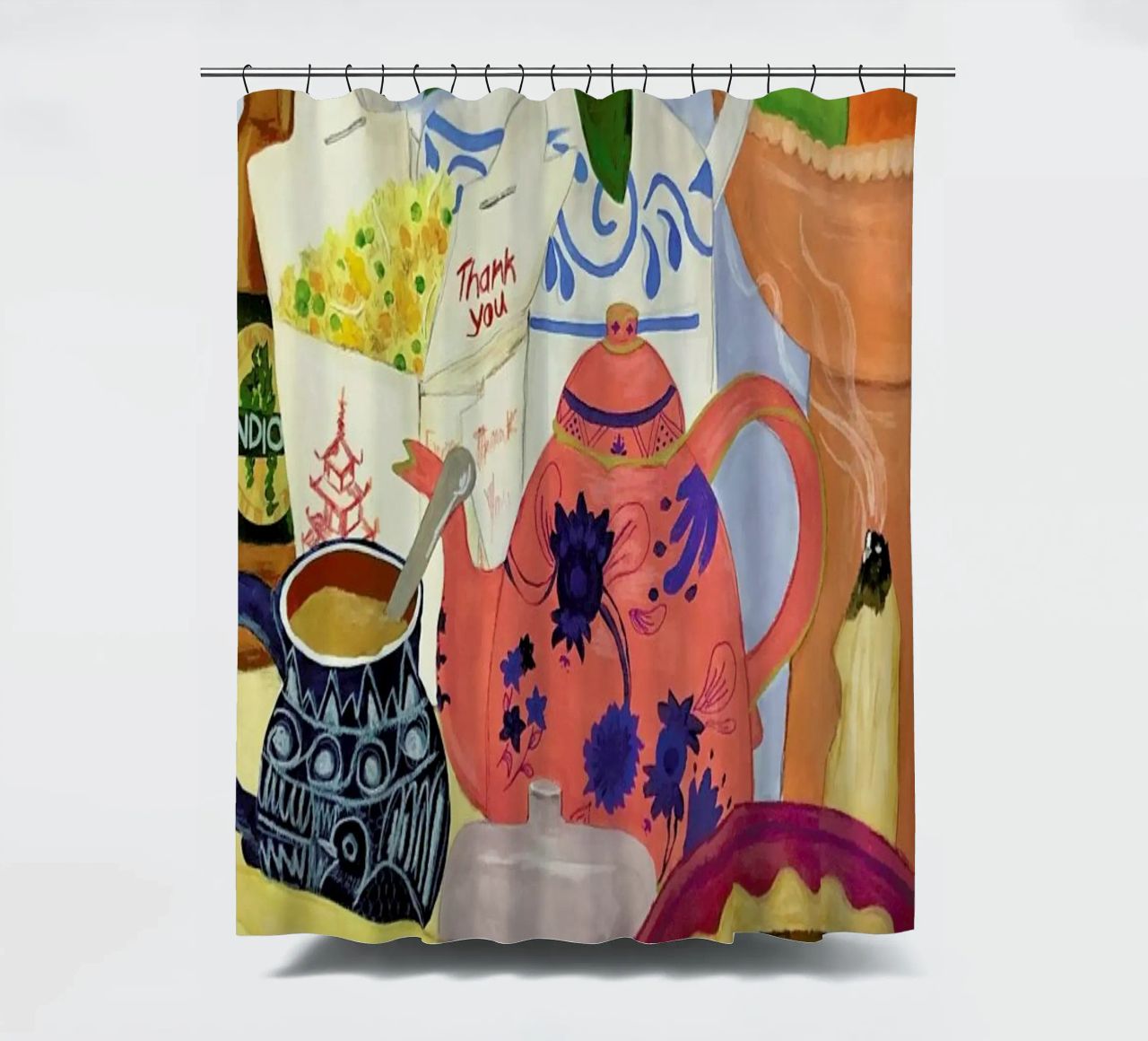 Big Clutter No. 2 shower curtain by Paloma Kua
