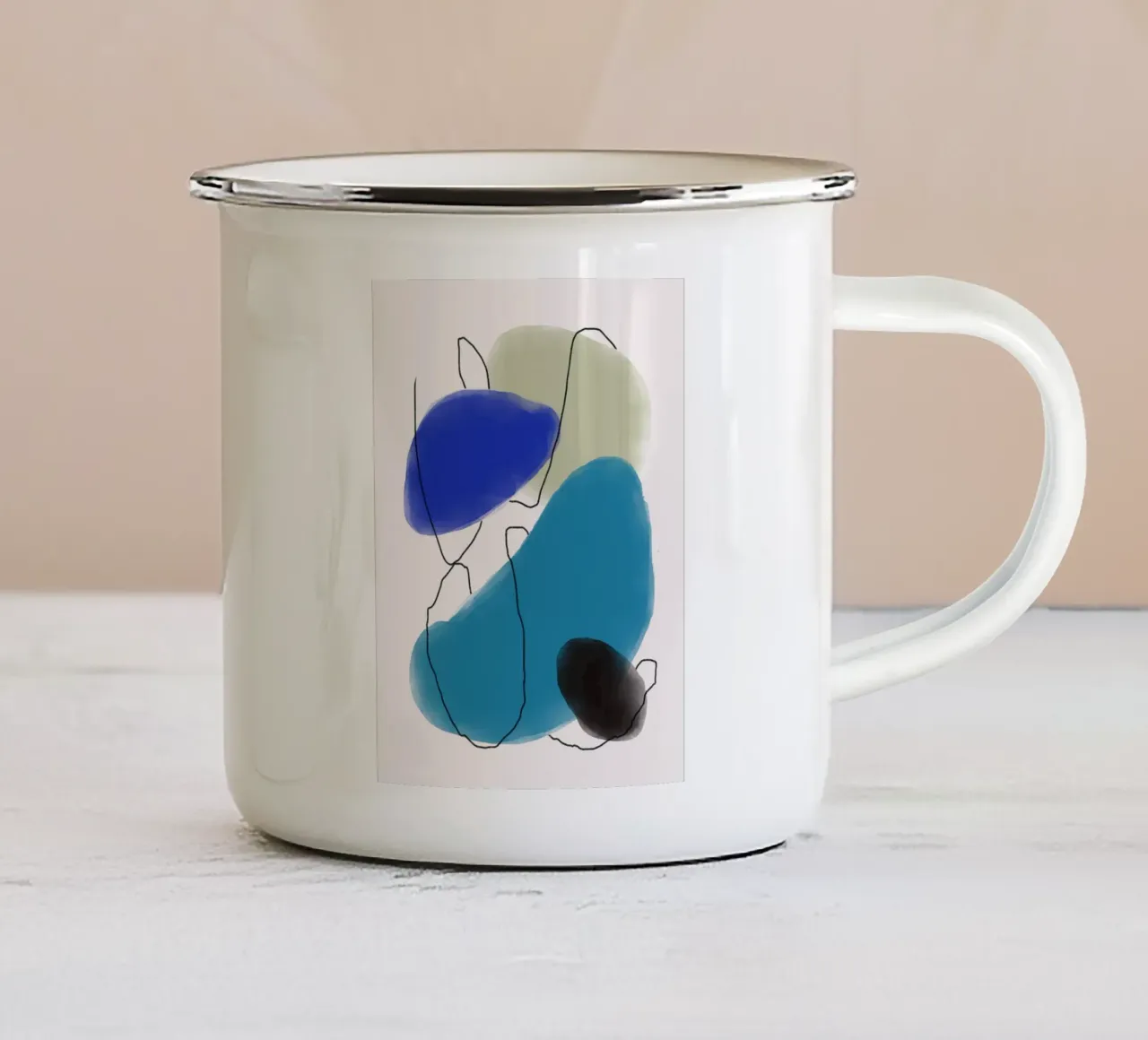 Acquerello organico astratto tazza in smalto da Little Dean