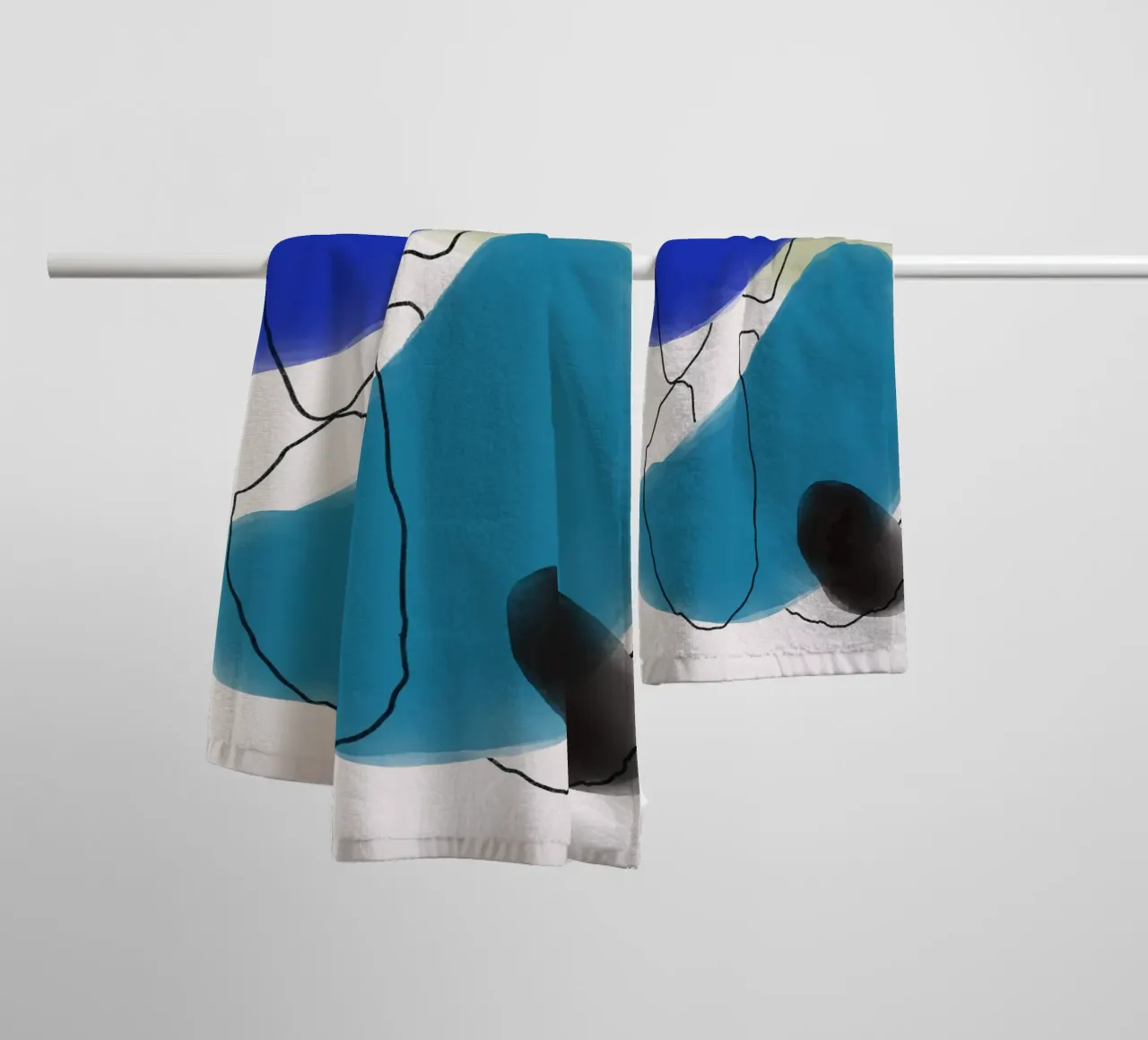 Watercolor organic abstract towel by Little Dean