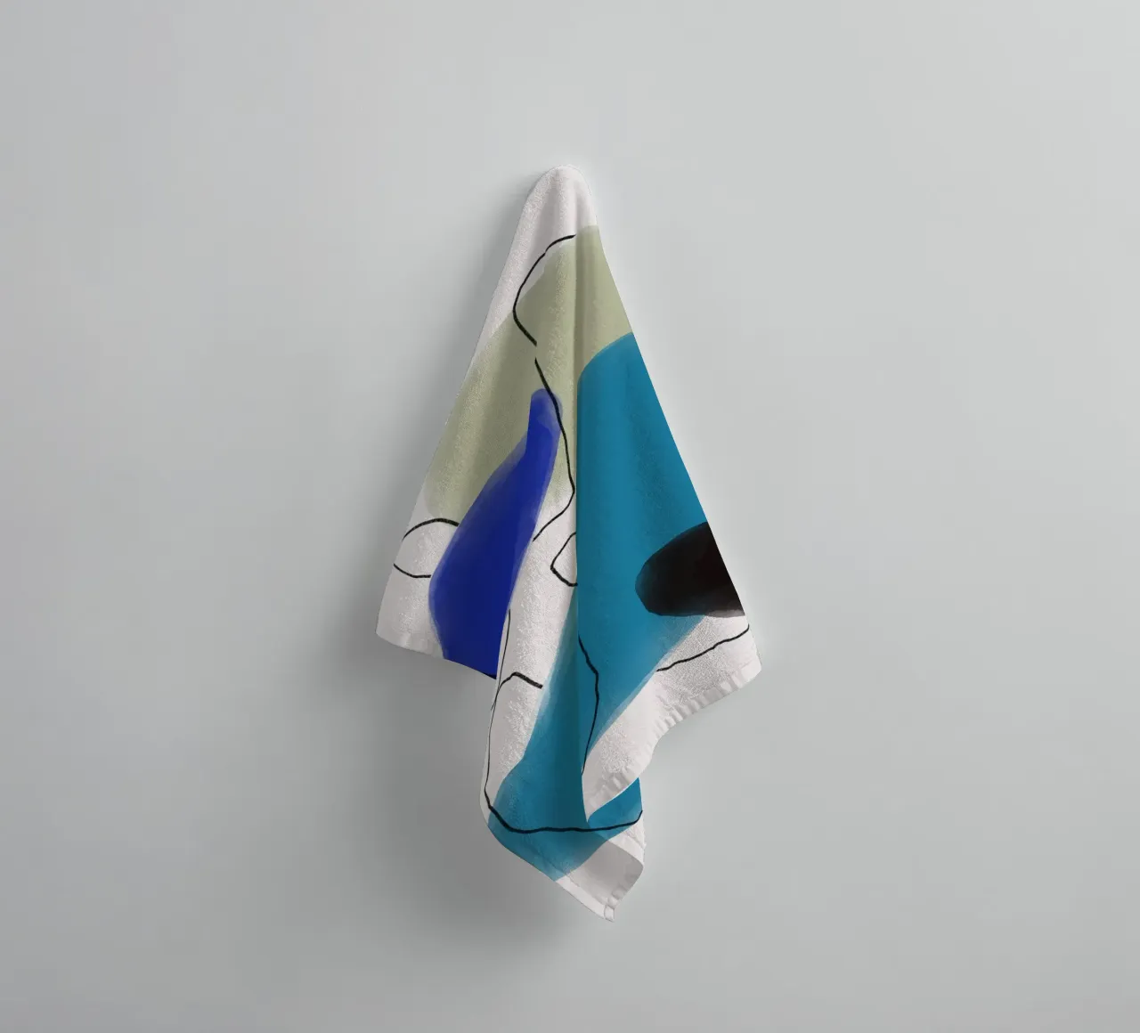Watercolor organic abstract towel by Little Dean