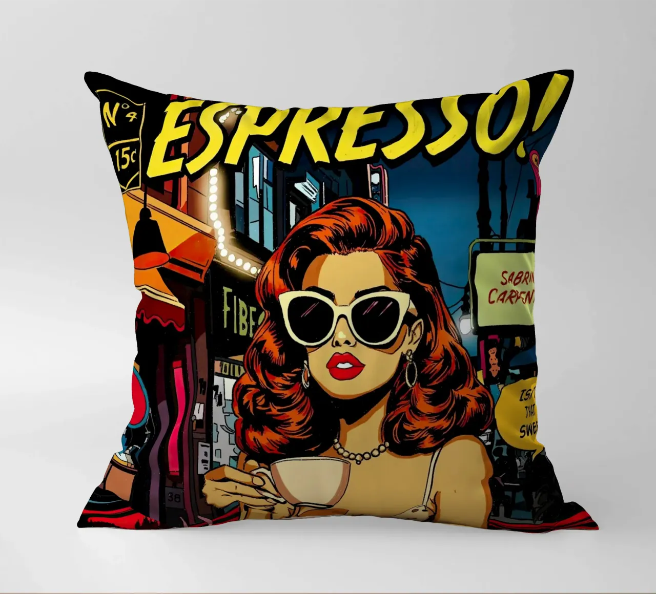 Sabrina Carpenter Espresso Inspired cuscino da lucasmeier