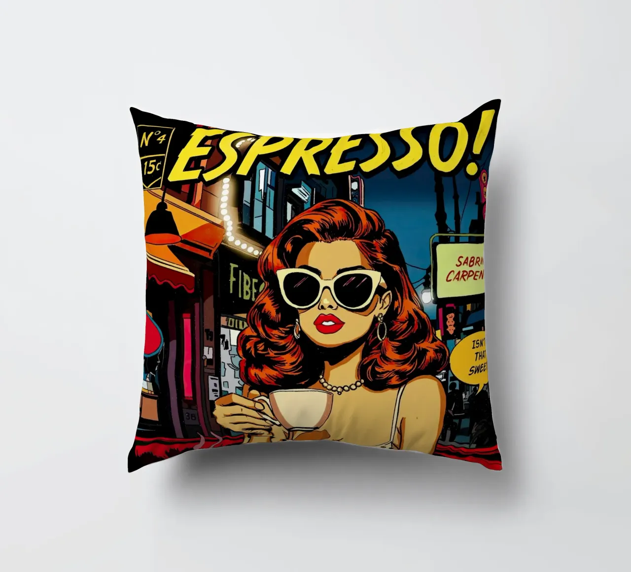 Sabrina Carpenter Espresso Inspired cuscino da lucasmeier