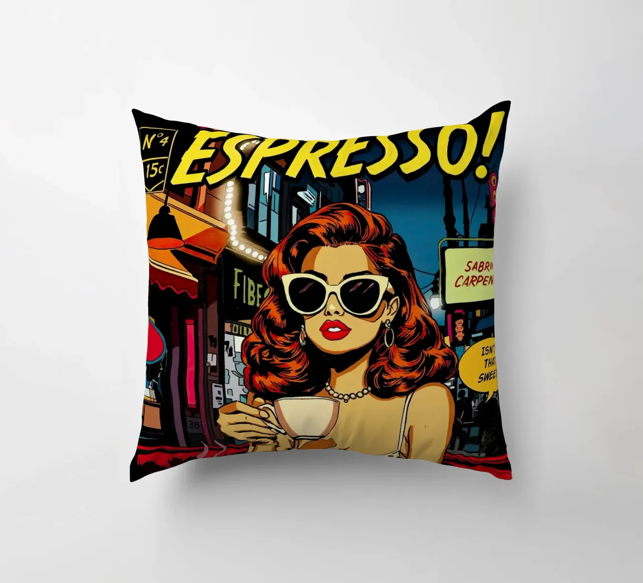 Sabrina Carpenter Espresso Inspired cuscino da lucasmeier