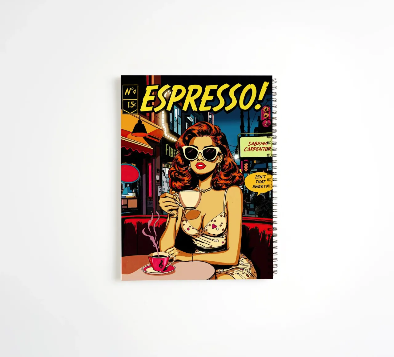 Sabrina Carpenter Espresso Inspired spiral notebook by lucasmeier