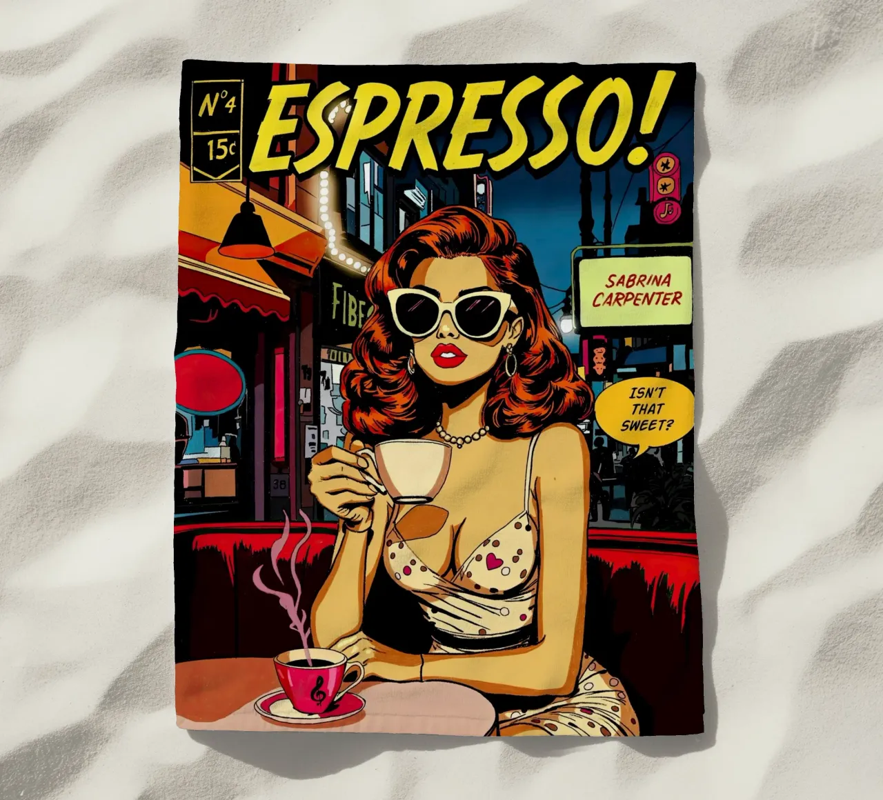 Sabrina Carpenter Espresso Inspired telo mare da lucasmeier