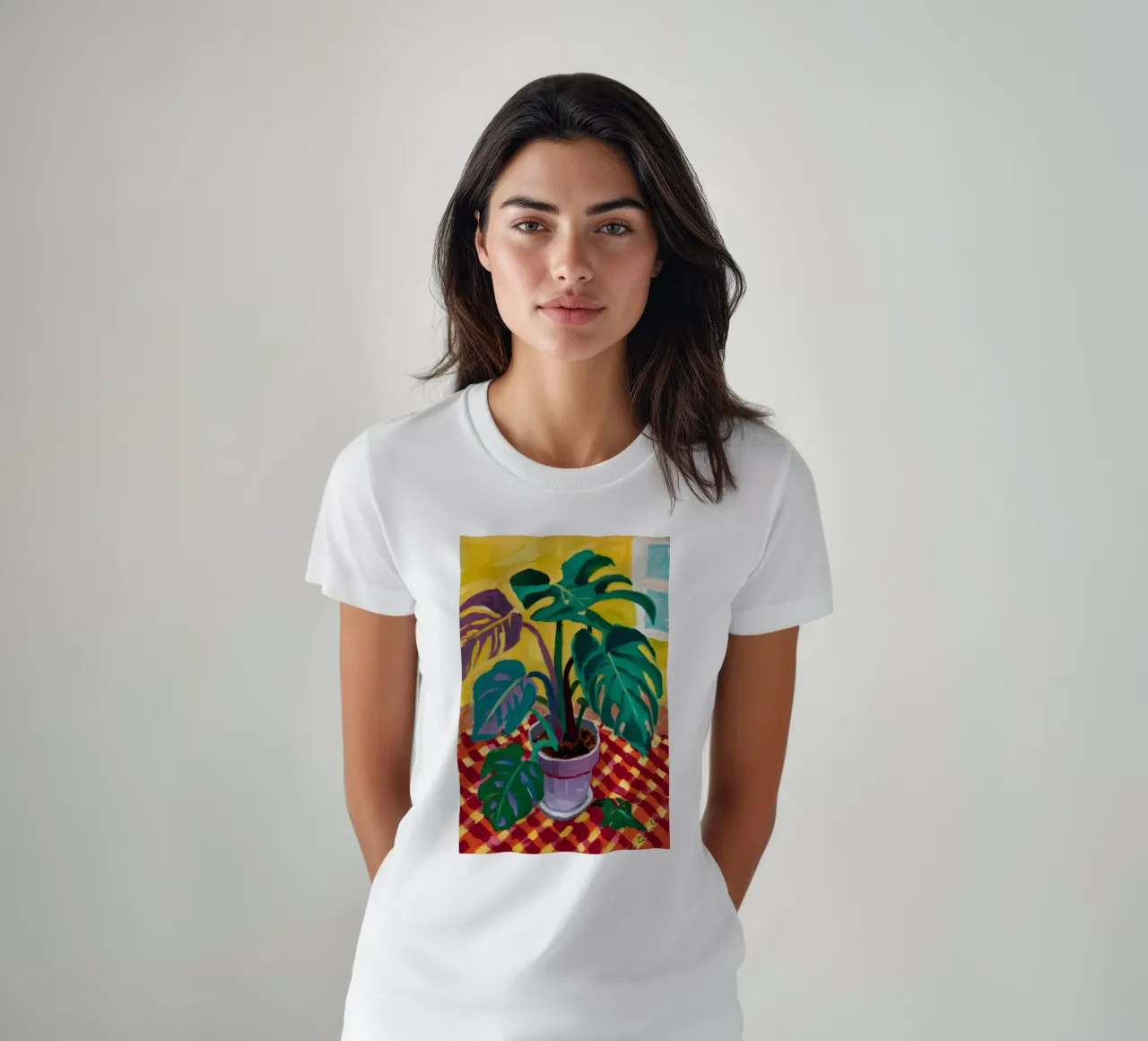 Monstera su Dama t-shirt da Dawn Light