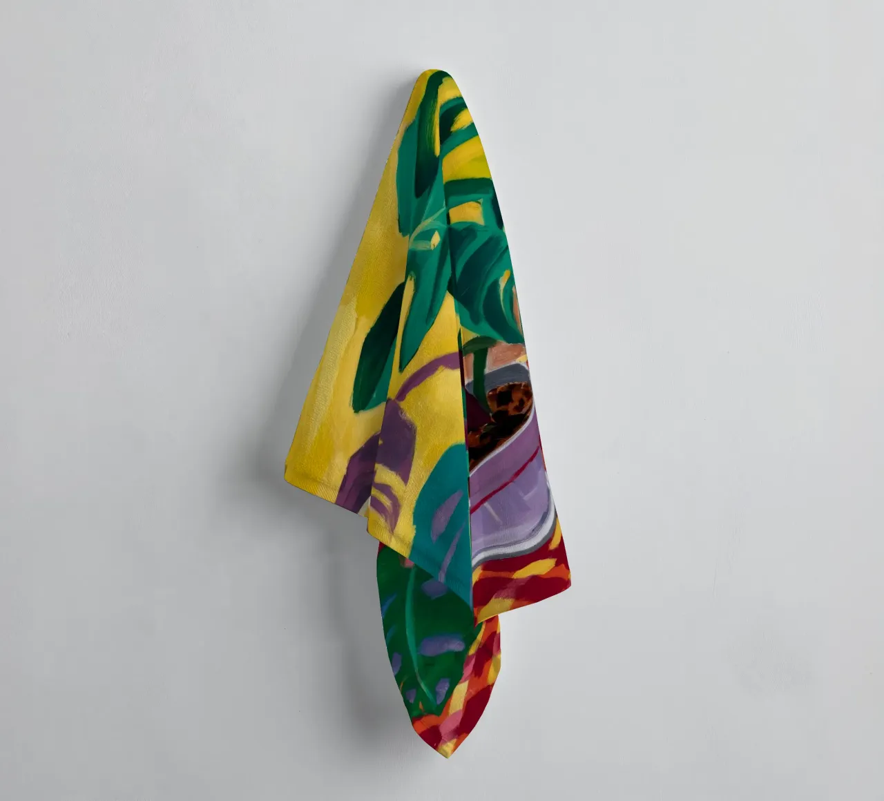 Monstera on Checkers towel by Dawn Light