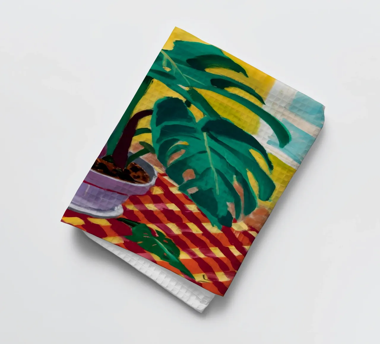 Monstera su Dama canovaccio da cucina da Dawn Light