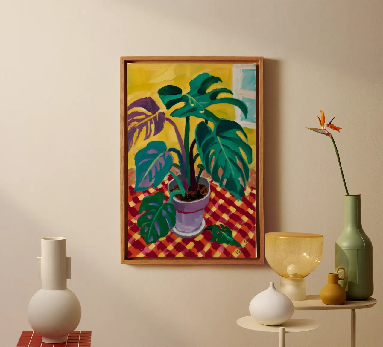 Monstera sur les pions toile de Dawn Light
