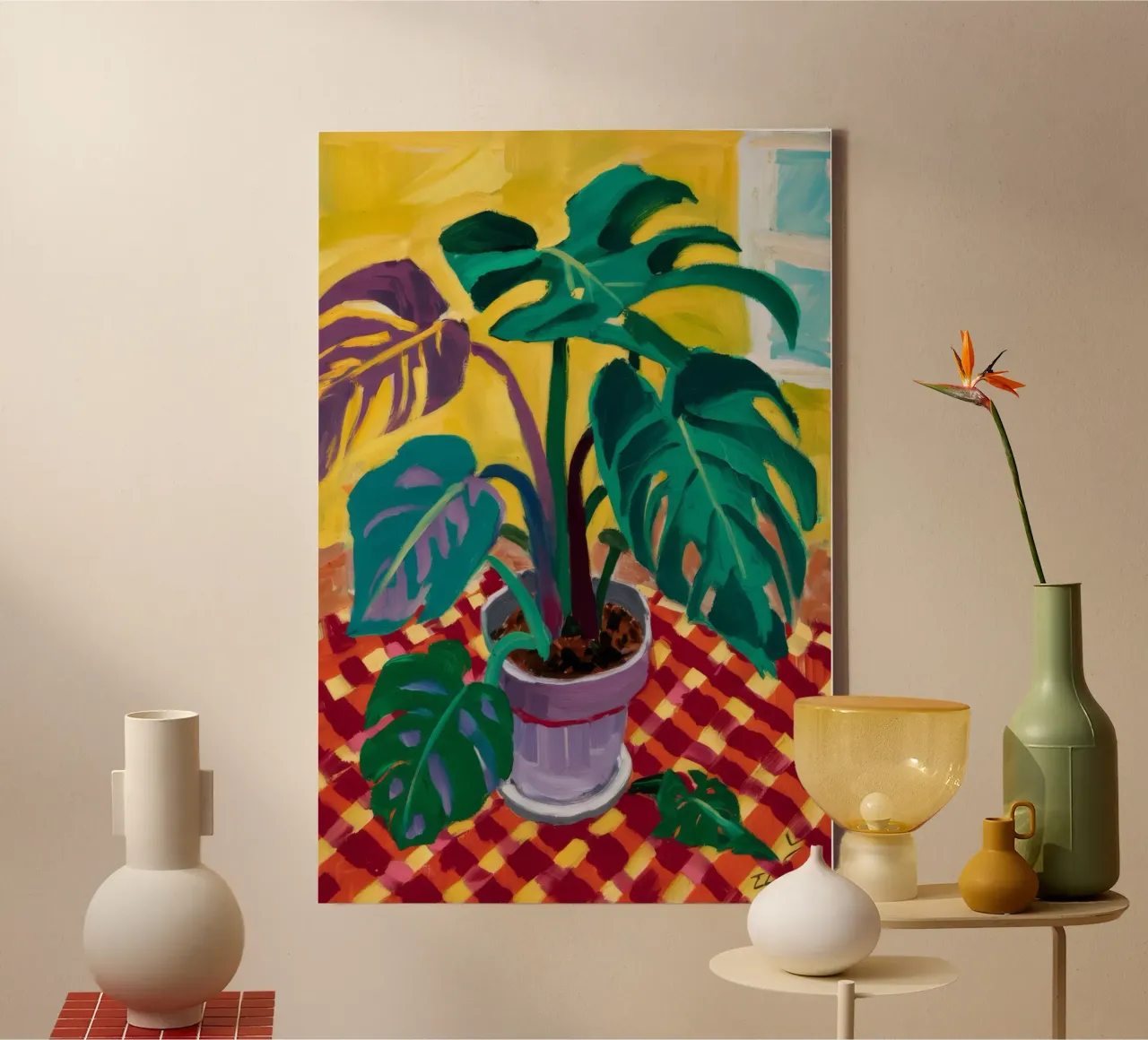 Monstera sur les pions toile de Dawn Light