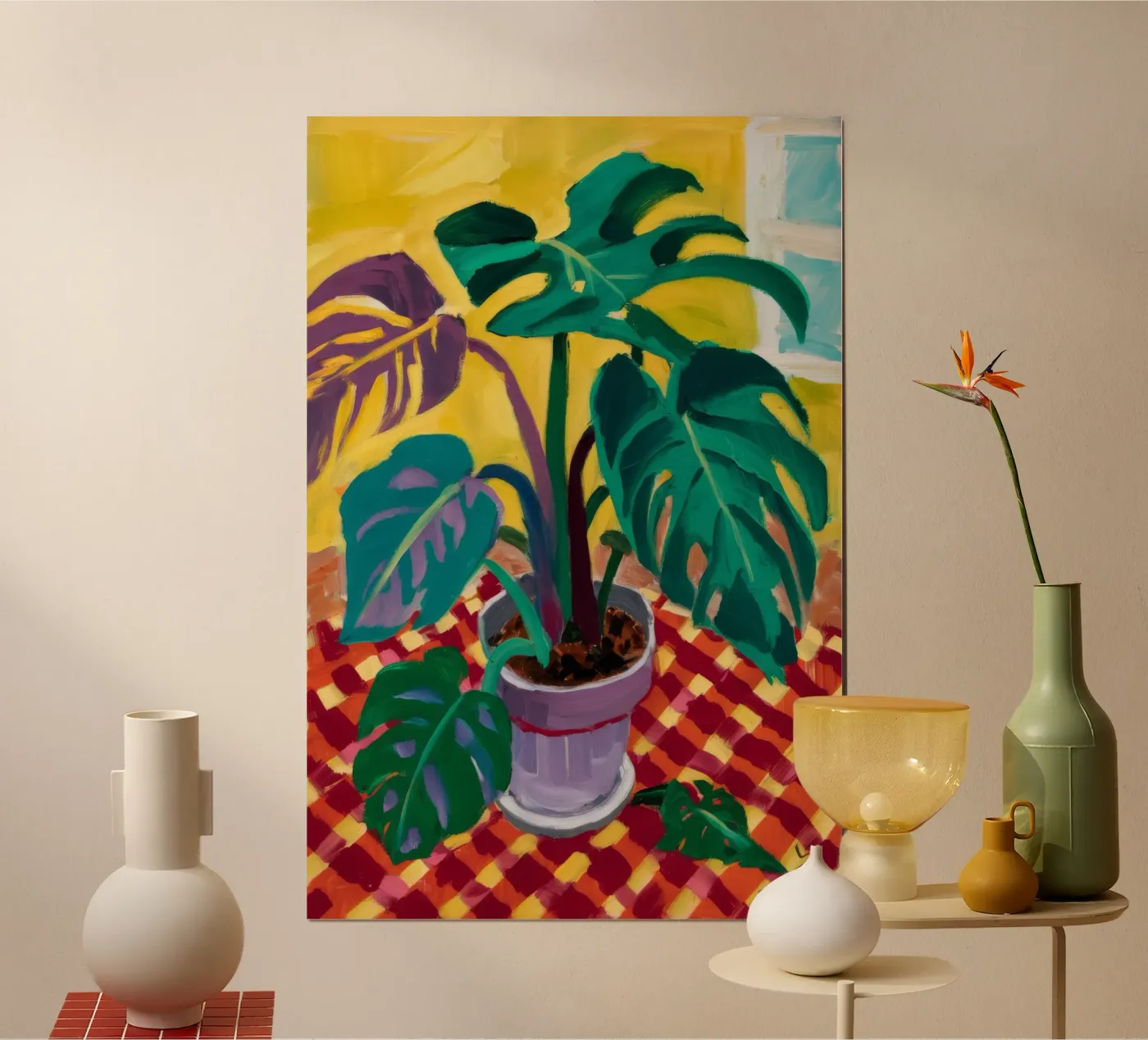 Monstera on Checkers poster da Dawn Light
