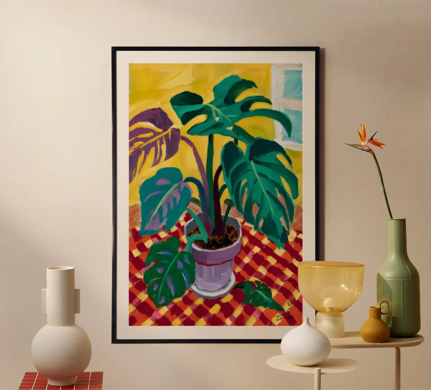 Monstera on Checkers poster da Dawn Light
