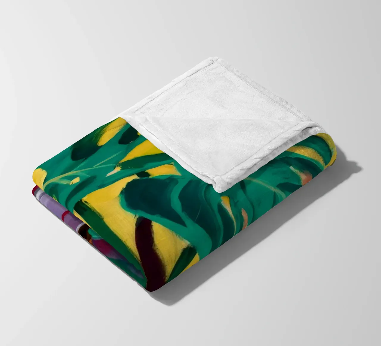 Monstera on Checkers fleece blanket by Dawn Light