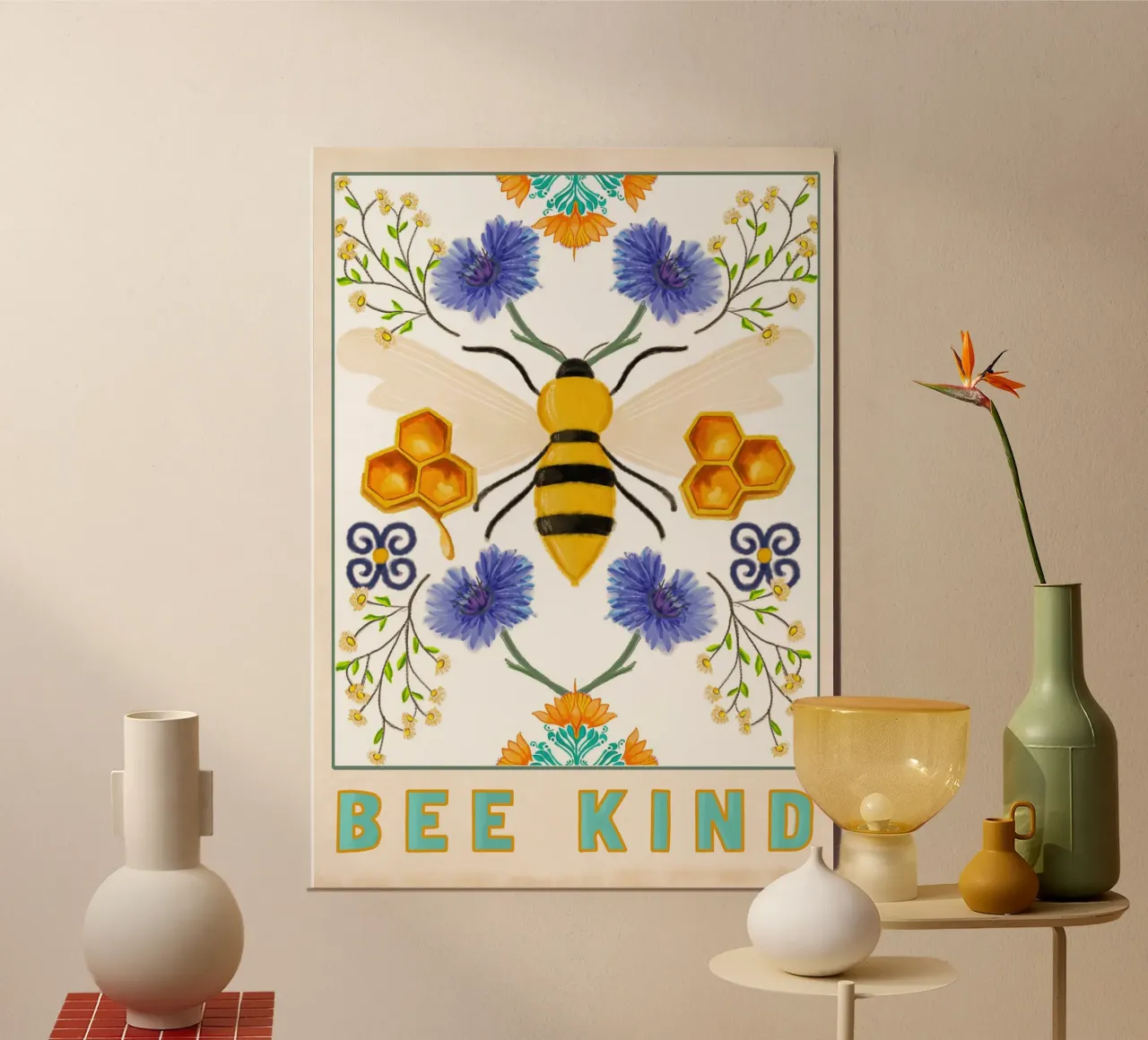 Bee Kind poster by Claudiabrueggen