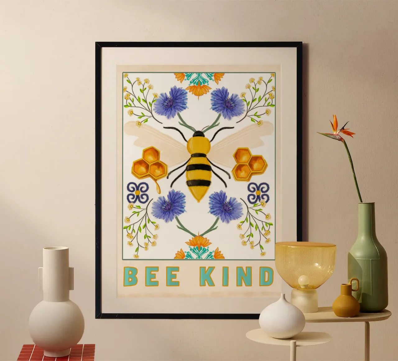 Bee Kind poster by Claudiabrueggen