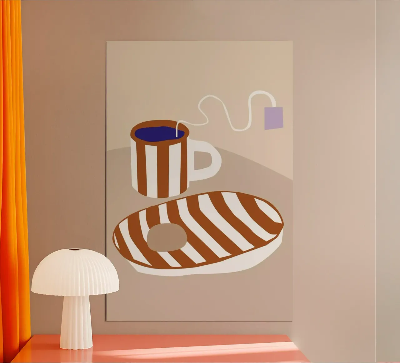 Teatime poster con telaio in legno da Helena Ravenne