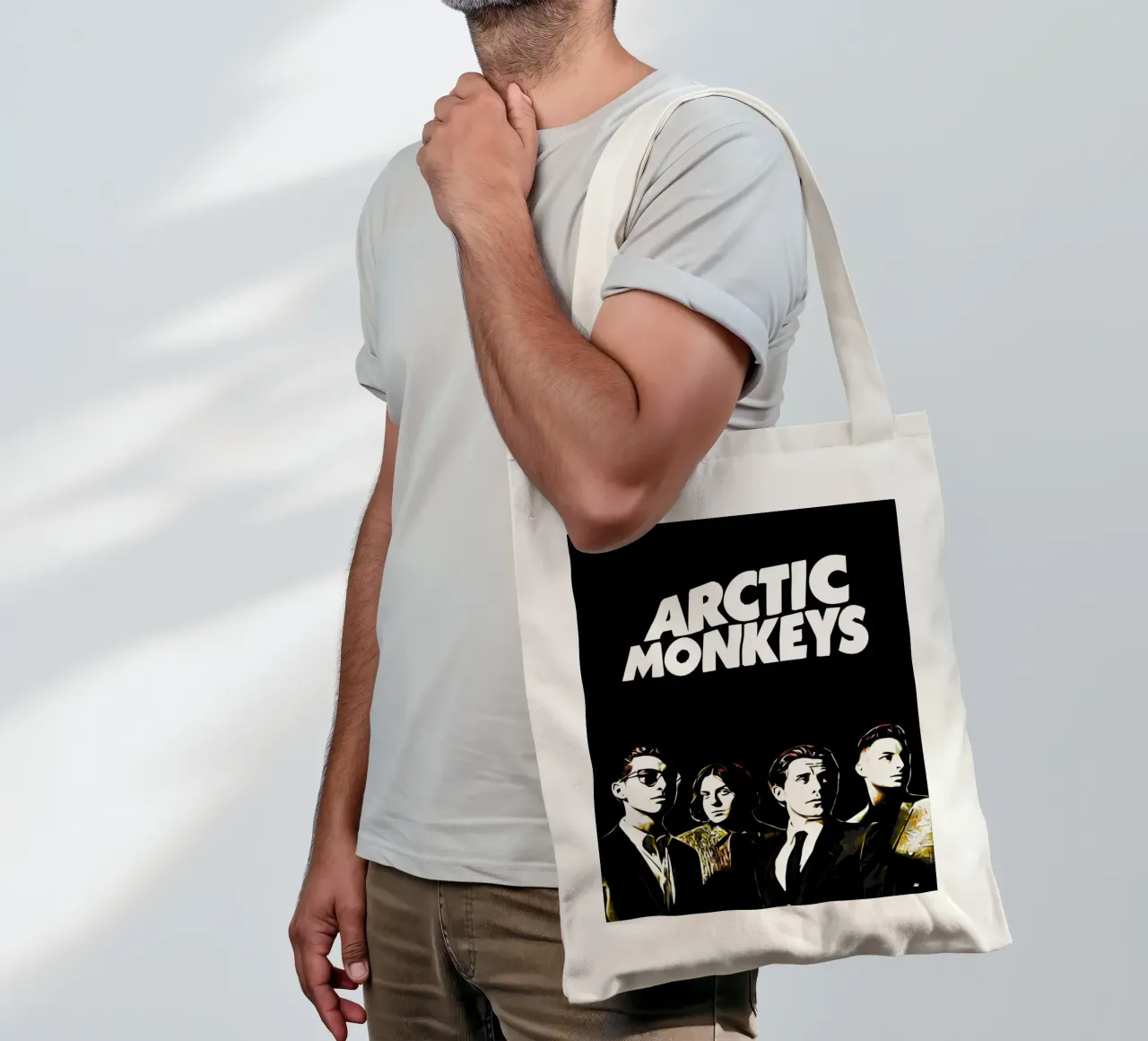 Arte degli Arctic Monkeys borsa in juta da music soul
