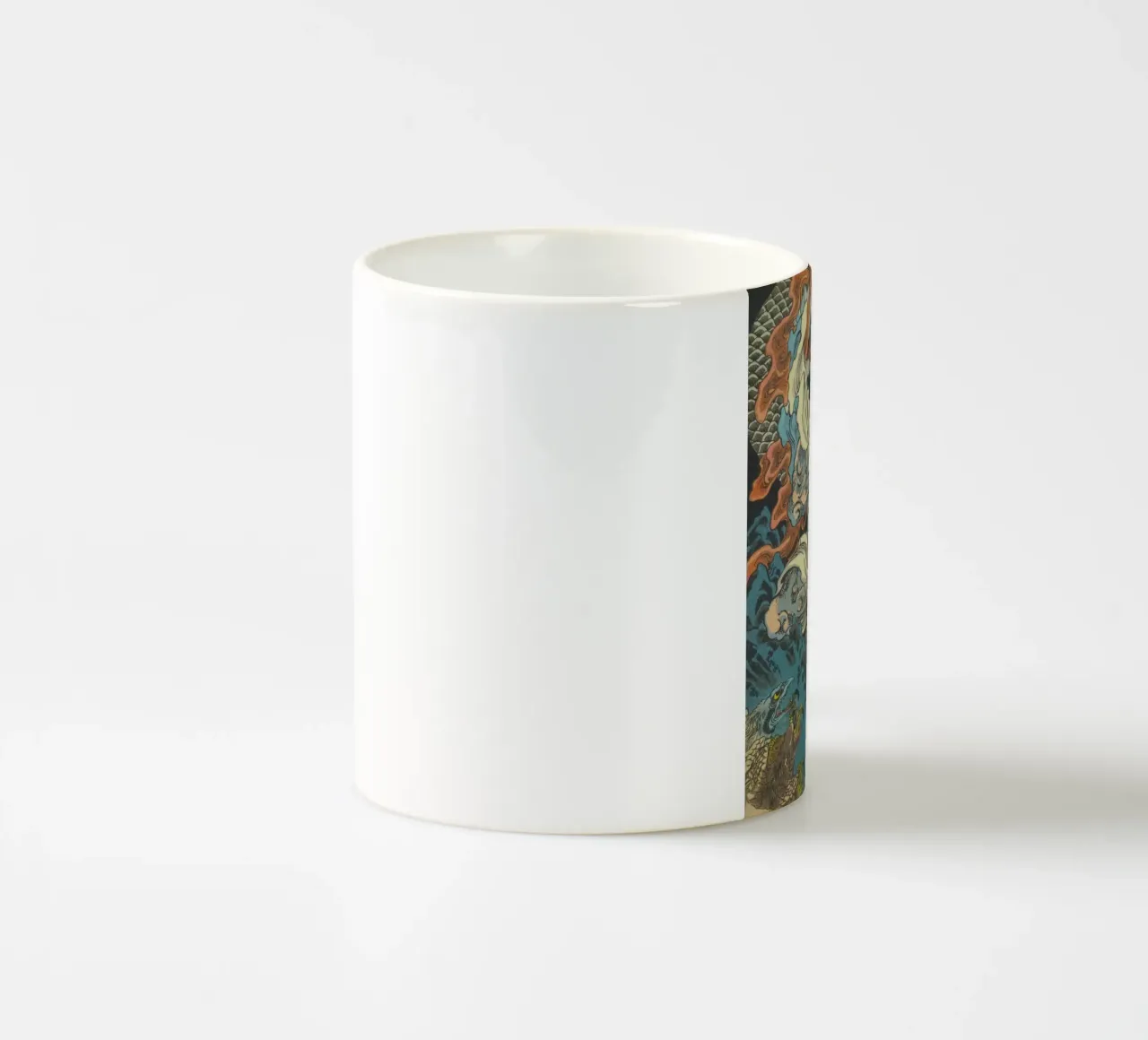 Guerrier samouraï battant un python - Ukiyo-e japonais d'époque mug en céramique de Masterpieces Of Japanese Art