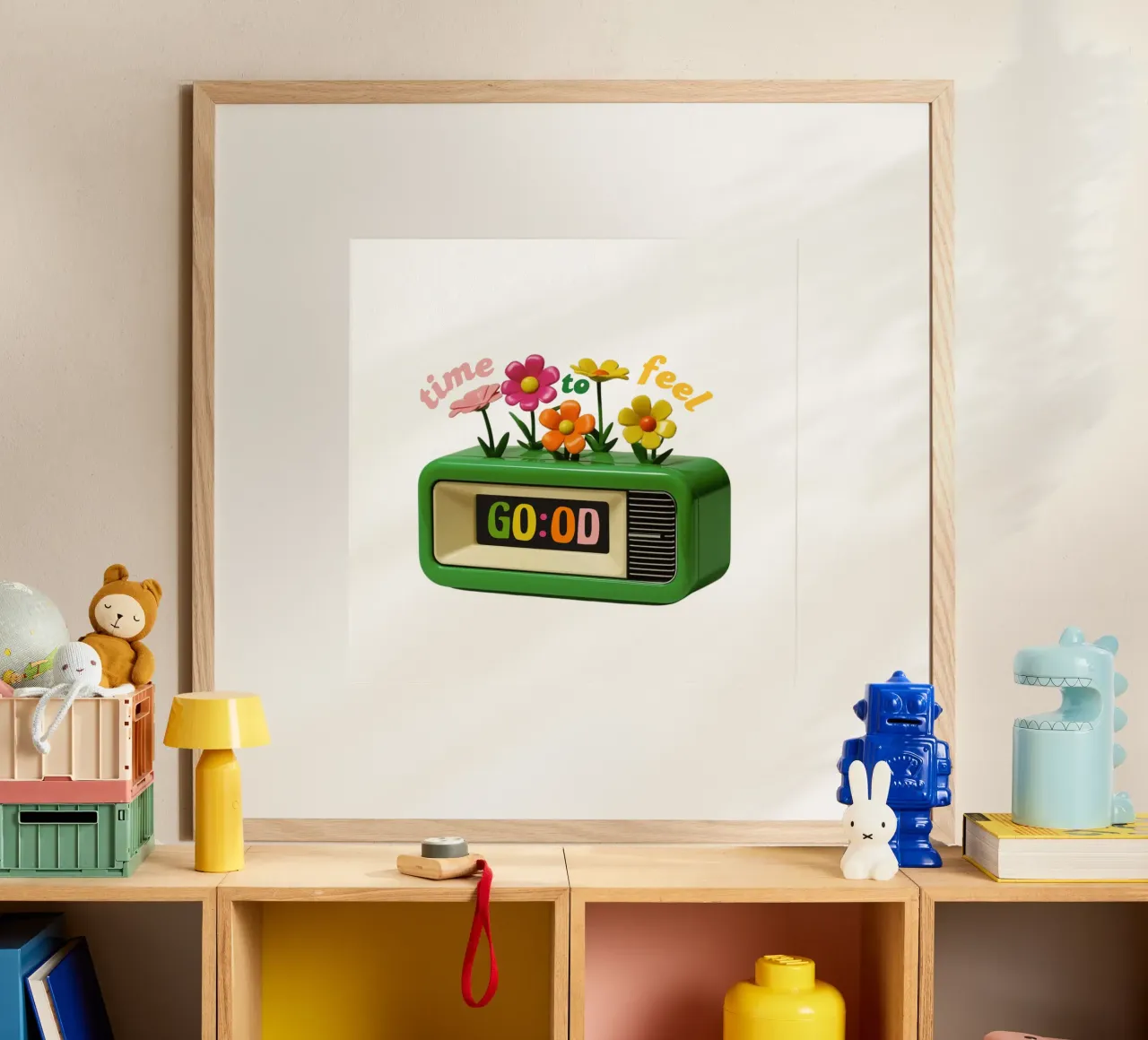 time to feel good poster con telaio in legno da fummelhummel