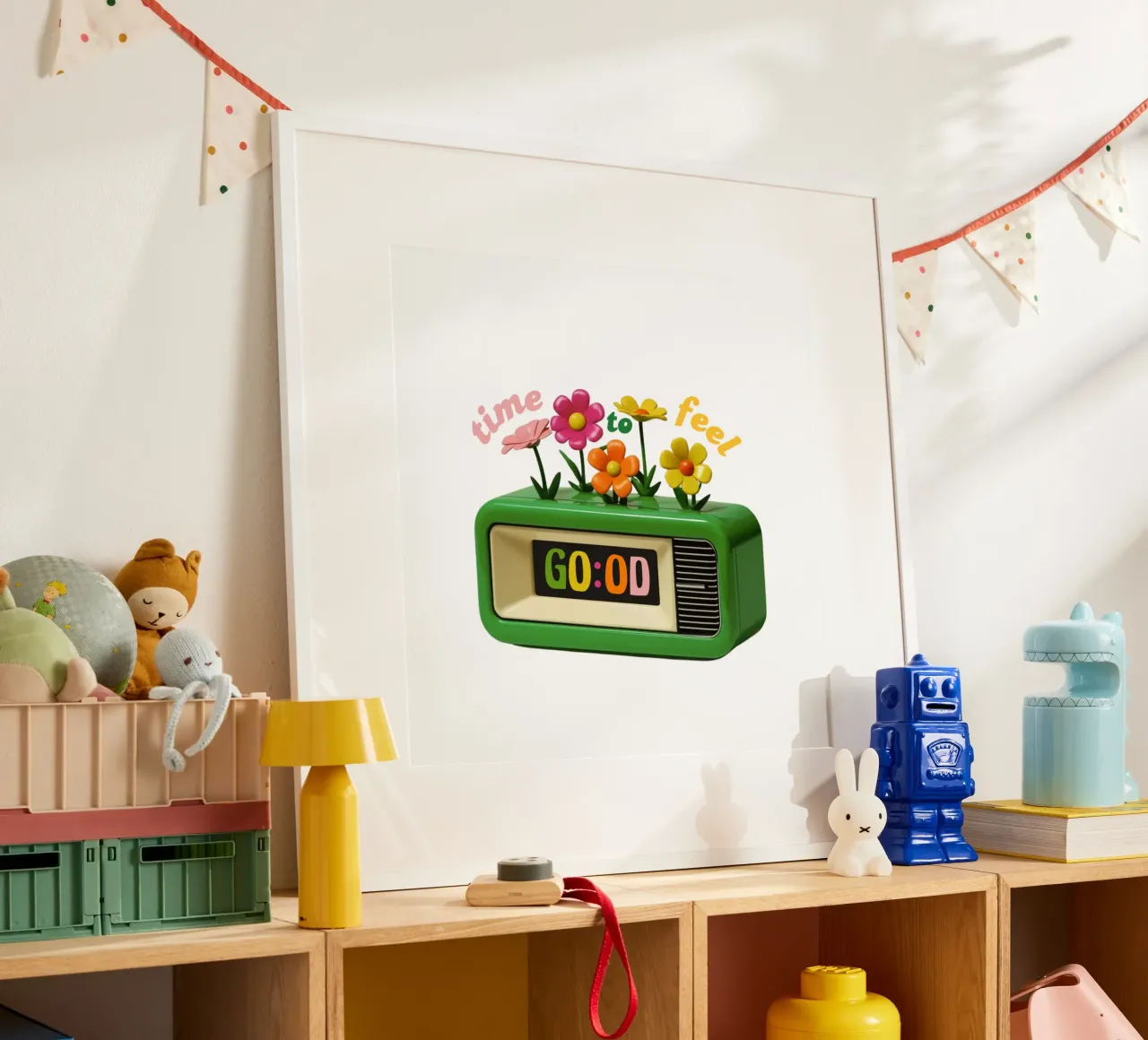 time to feel good poster con telaio in legno da fummelhummel