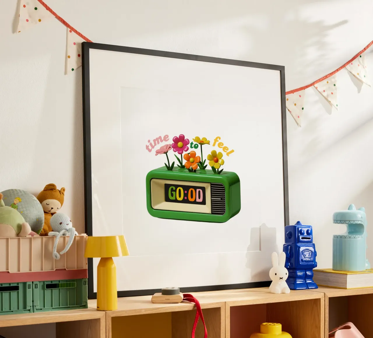 time to feel good poster con telaio in legno da fummelhummel