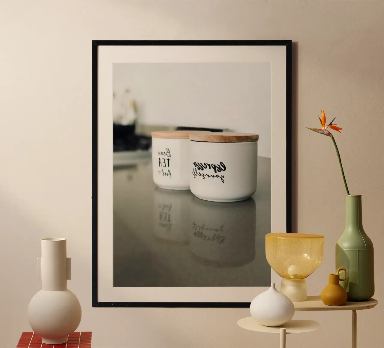 vasi in ceramica poster con telaio in alluminio da cofa home