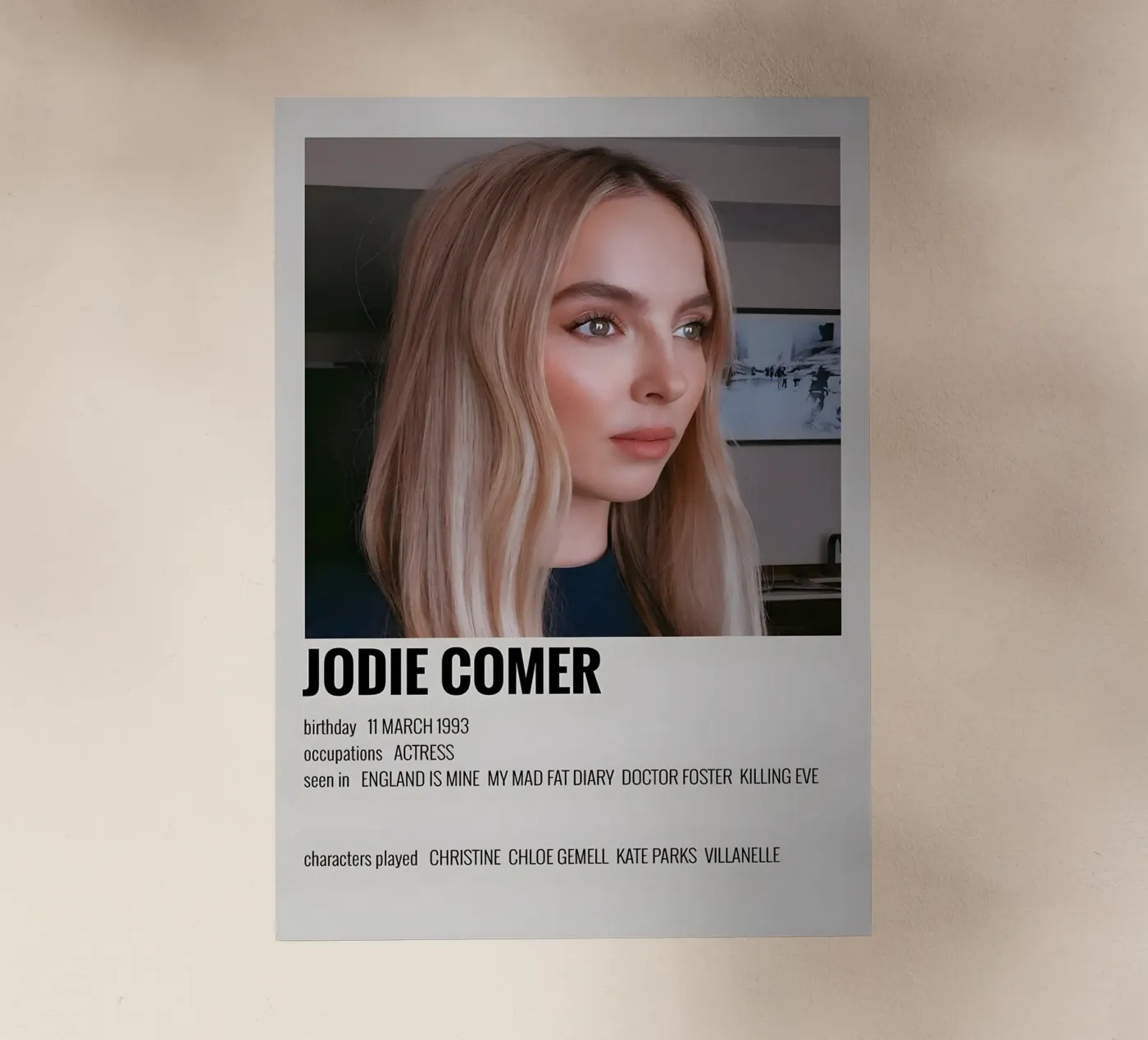 JODIE COMER pellicola backlit da MVFminimalist