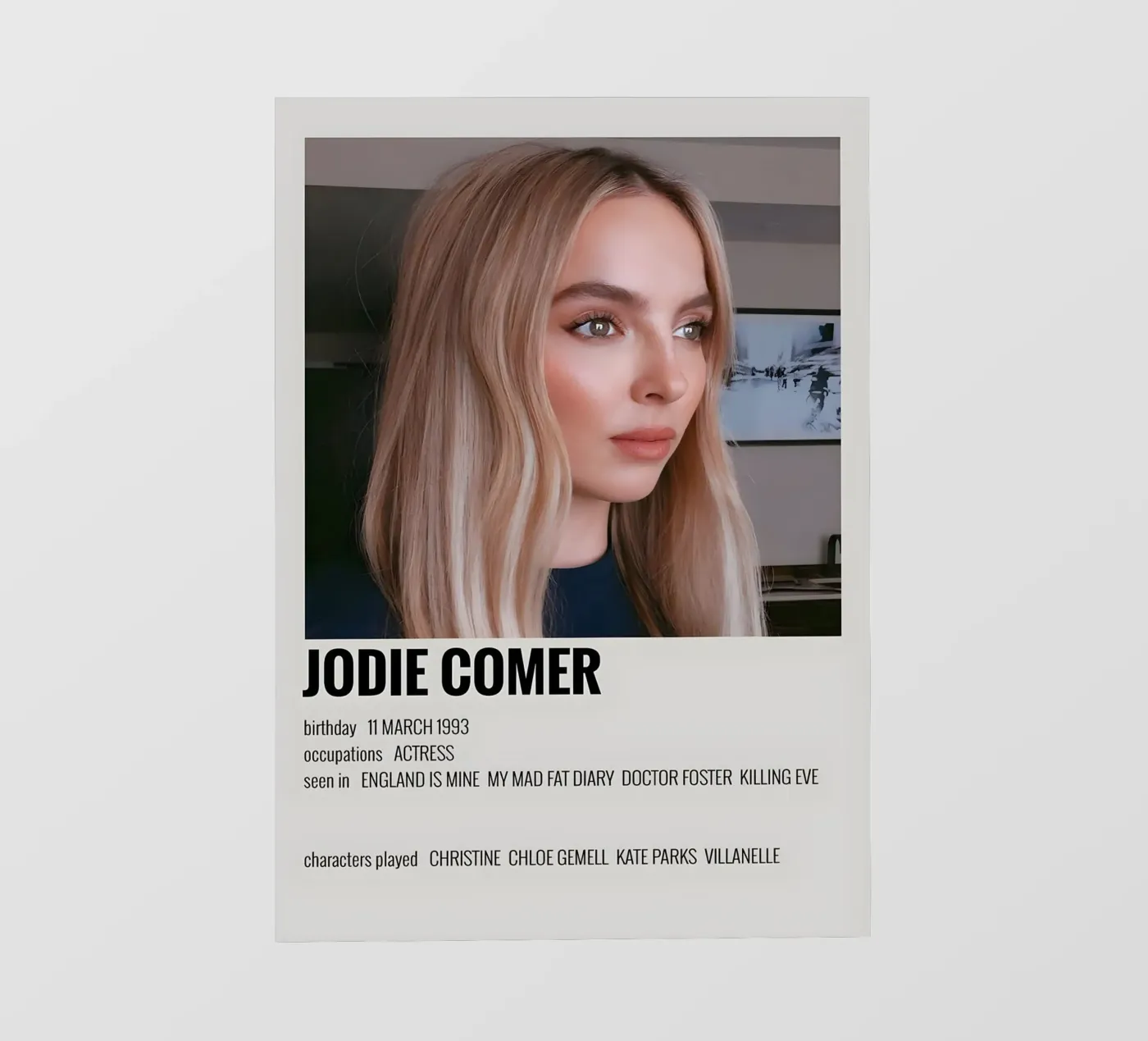 JODIE COMER pellicola backlit da MVFminimalist