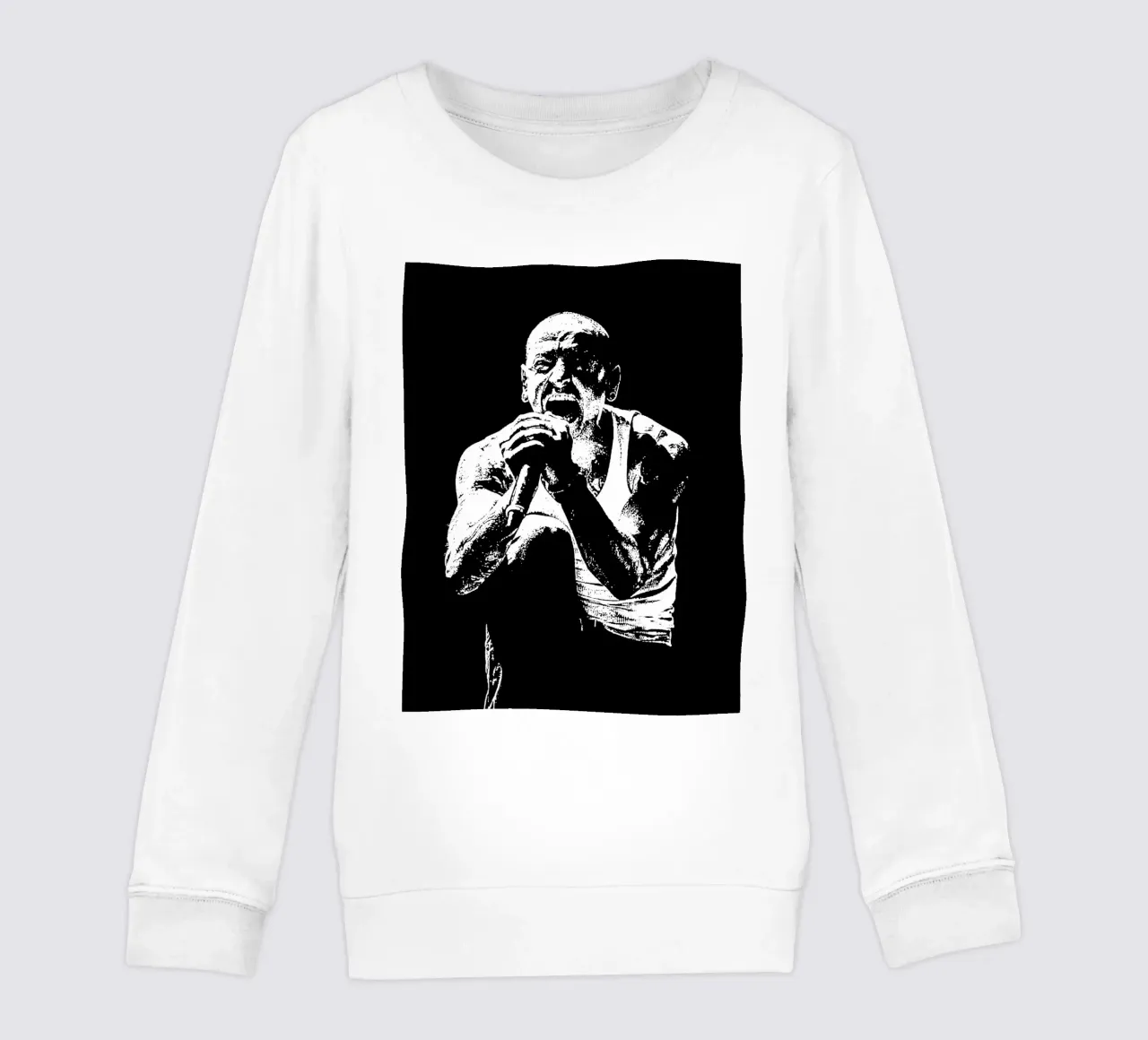 Bianco e nero chester bennington Arte felpa bambino da music soul