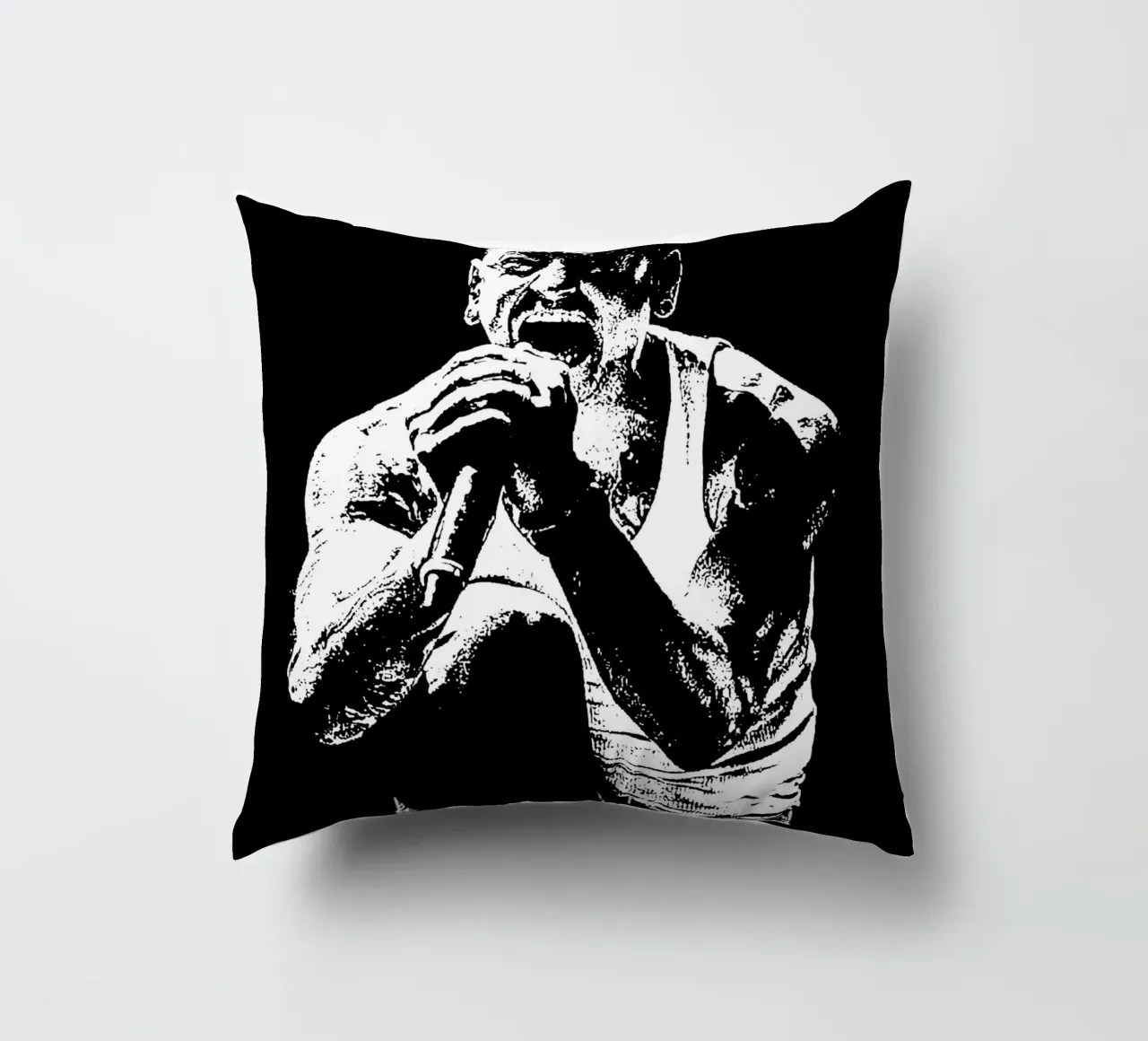 Bianco e nero chester bennington Arte cuscino da music soul