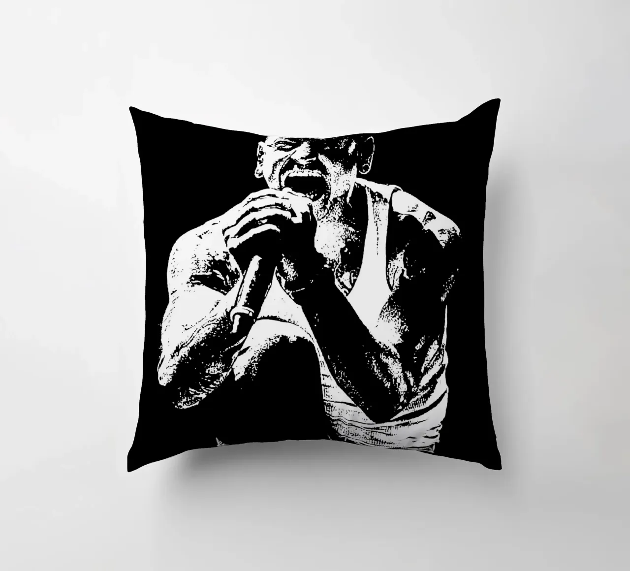 Bianco e nero chester bennington Arte cuscino da music soul