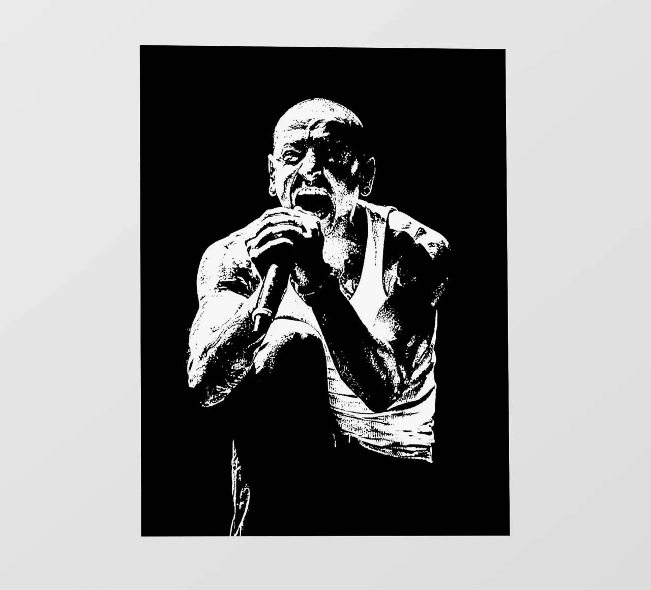 Bianco e nero chester bennington Arte telo in pvc da music soul