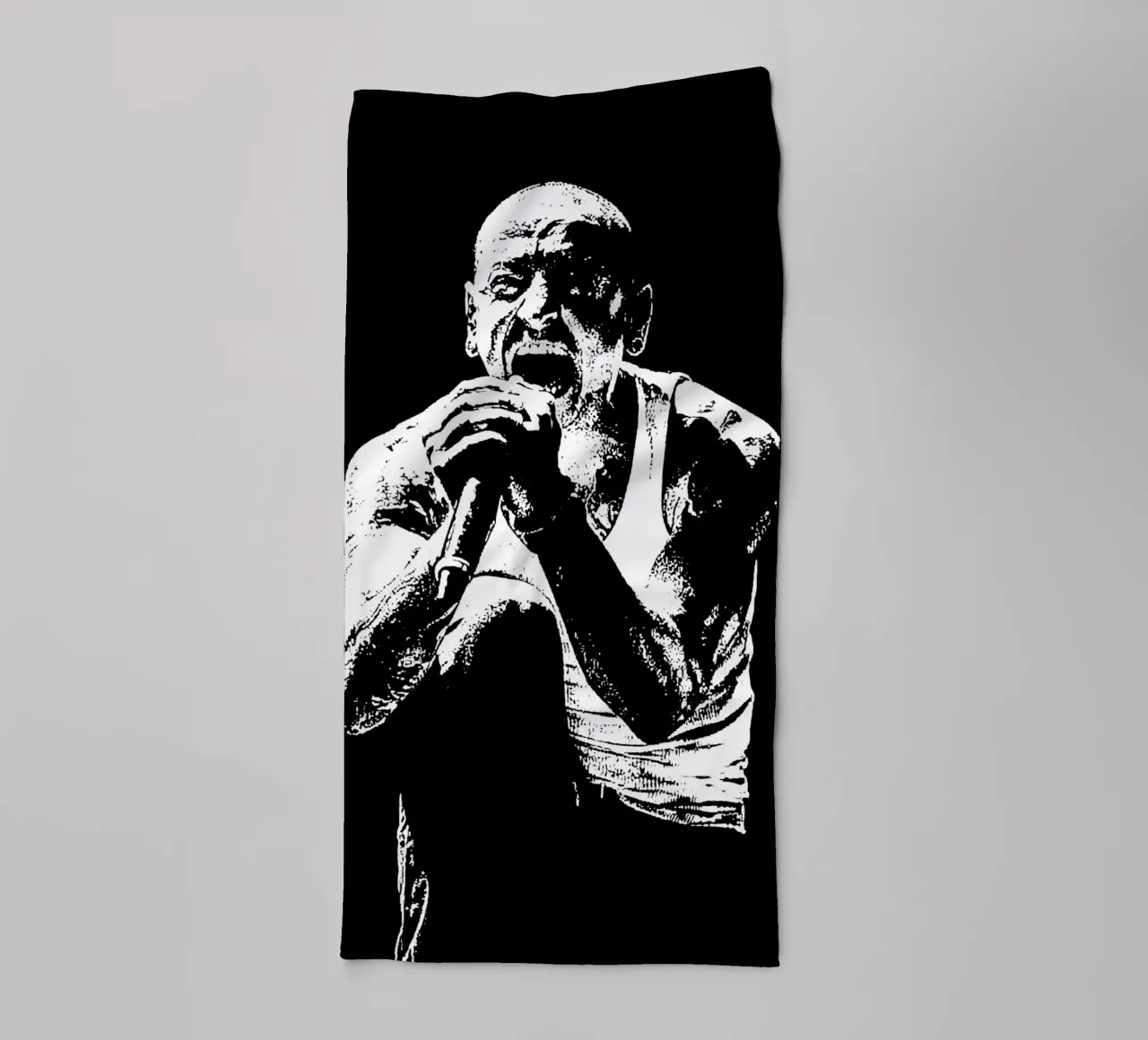 Bianco e nero chester bennington Arte asciugamano da bagno da music soul