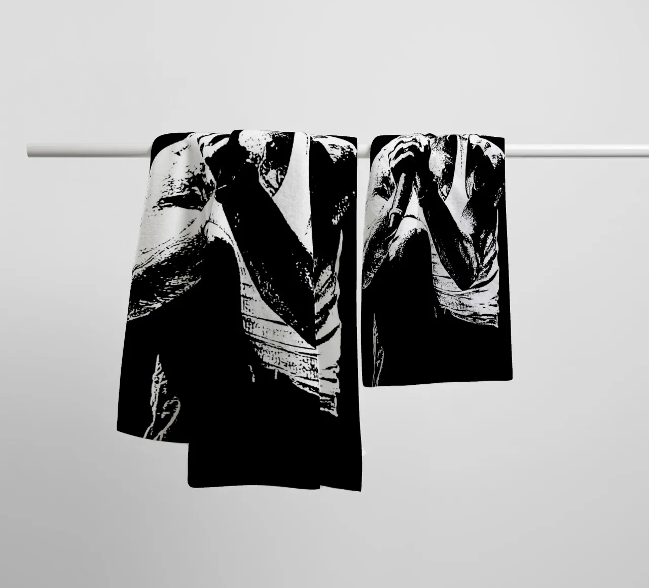 Bianco e nero chester bennington Arte asciugamano da bagno da music soul