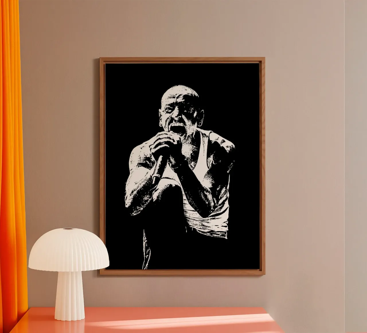 Bianco e nero chester bennington Arte alluminio dibond da music soul