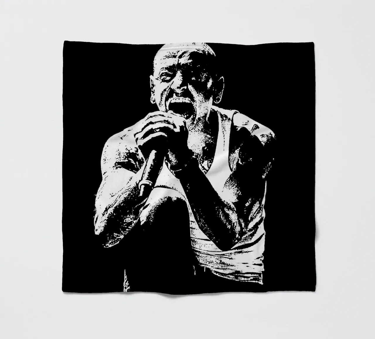 Bianco e nero chester bennington Arte coperta in pile da music soul