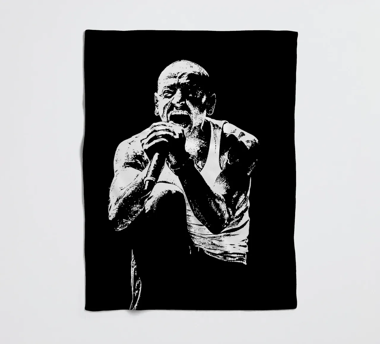 Bianco e nero chester bennington Arte coperta in pile da music soul