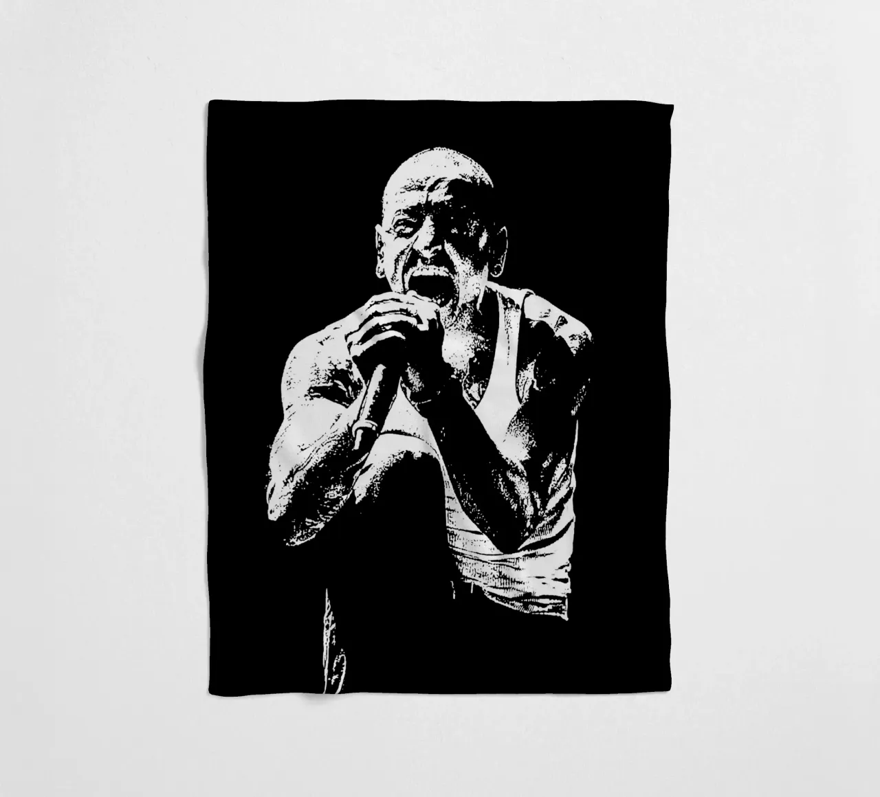 Bianco e nero chester bennington Arte coperta in pile da music soul