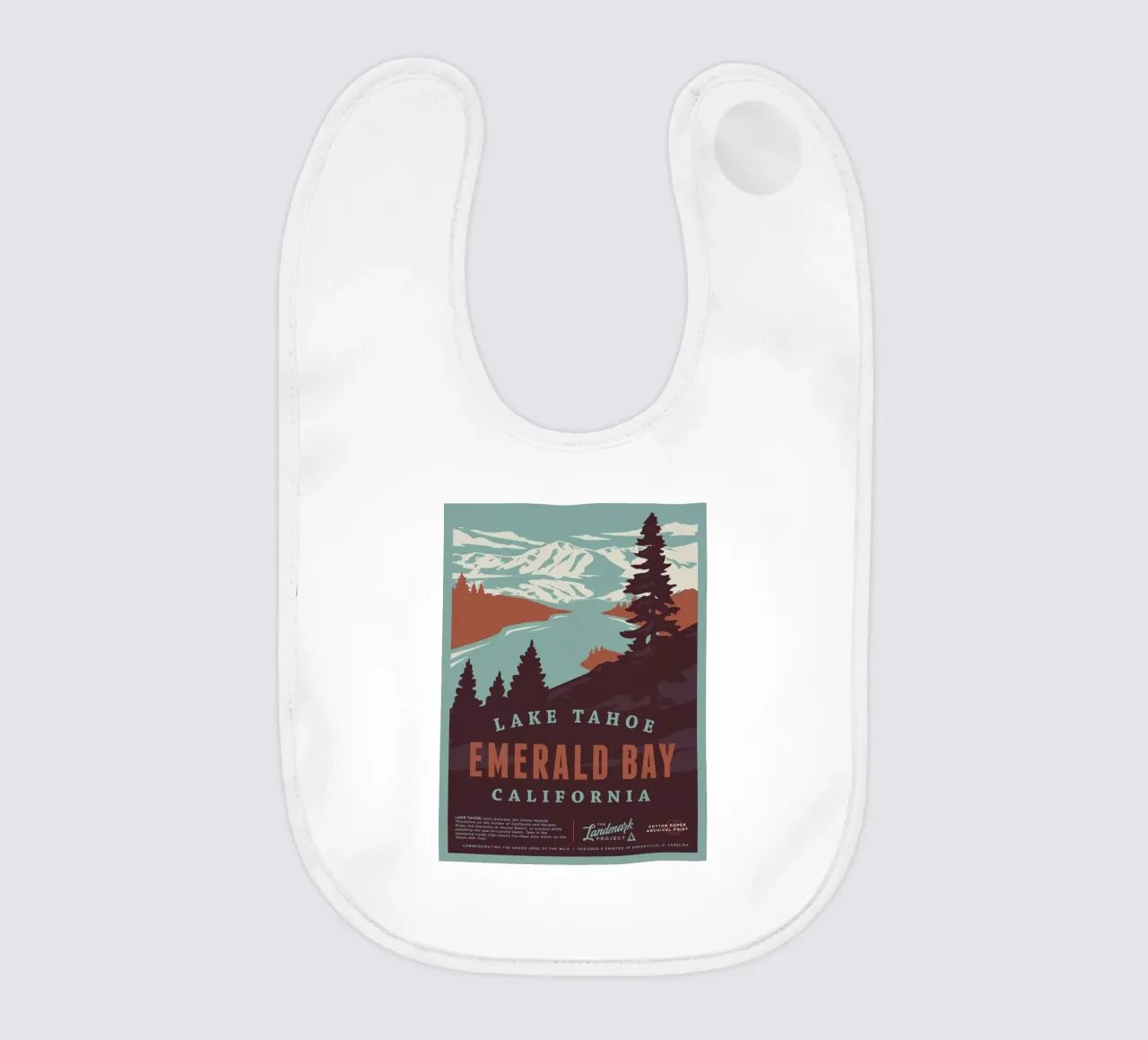 Lake Tahoe Emerald Bay baby bib by williamsshop