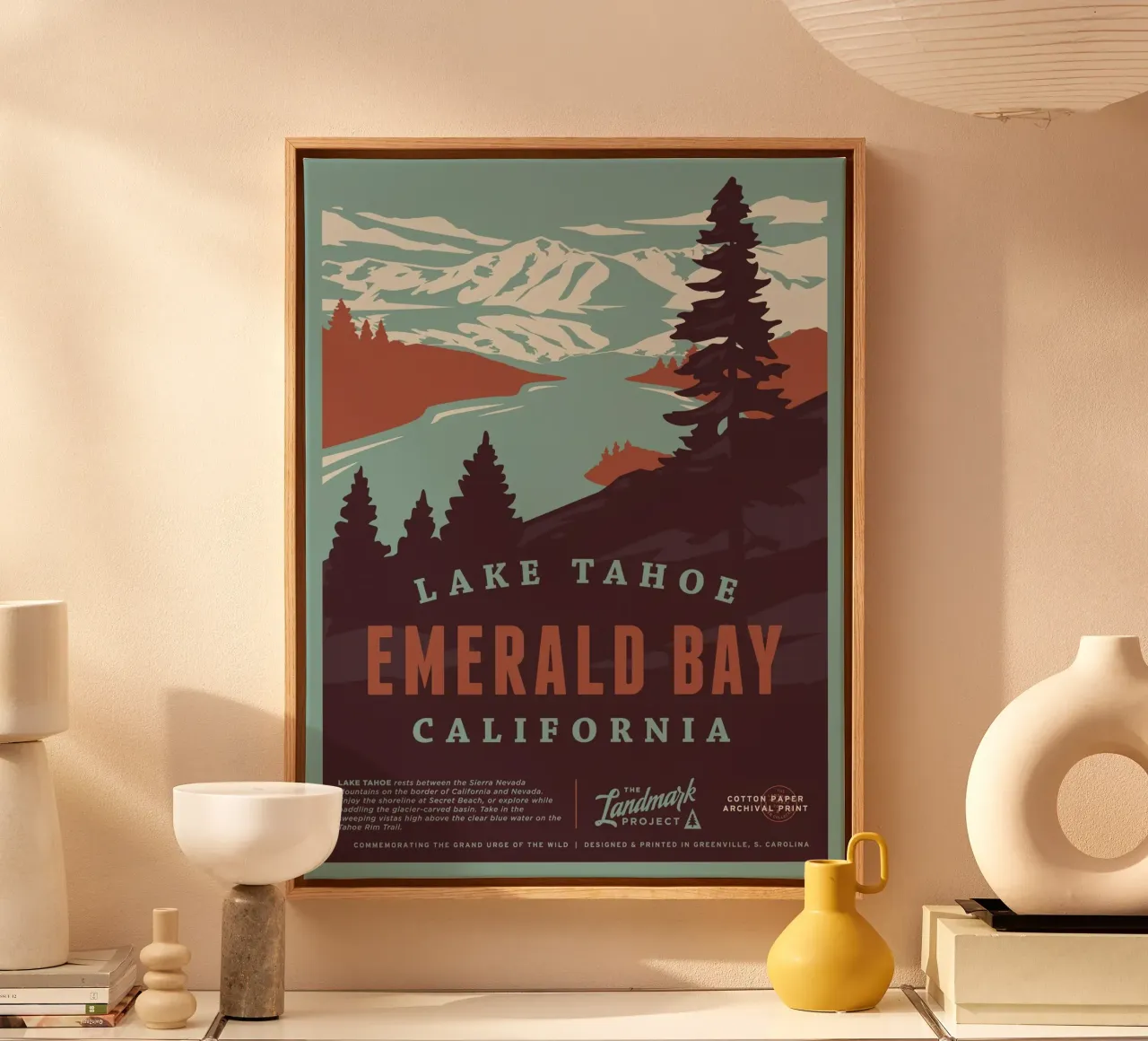 Lake Tahoe Emerald Bay canvas with Floater frame by williamsshop
