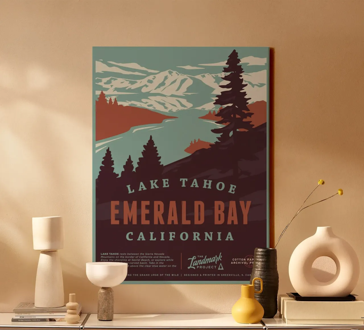 Lake Tahoe Emerald Bay canvas with Floater frame by williamsshop