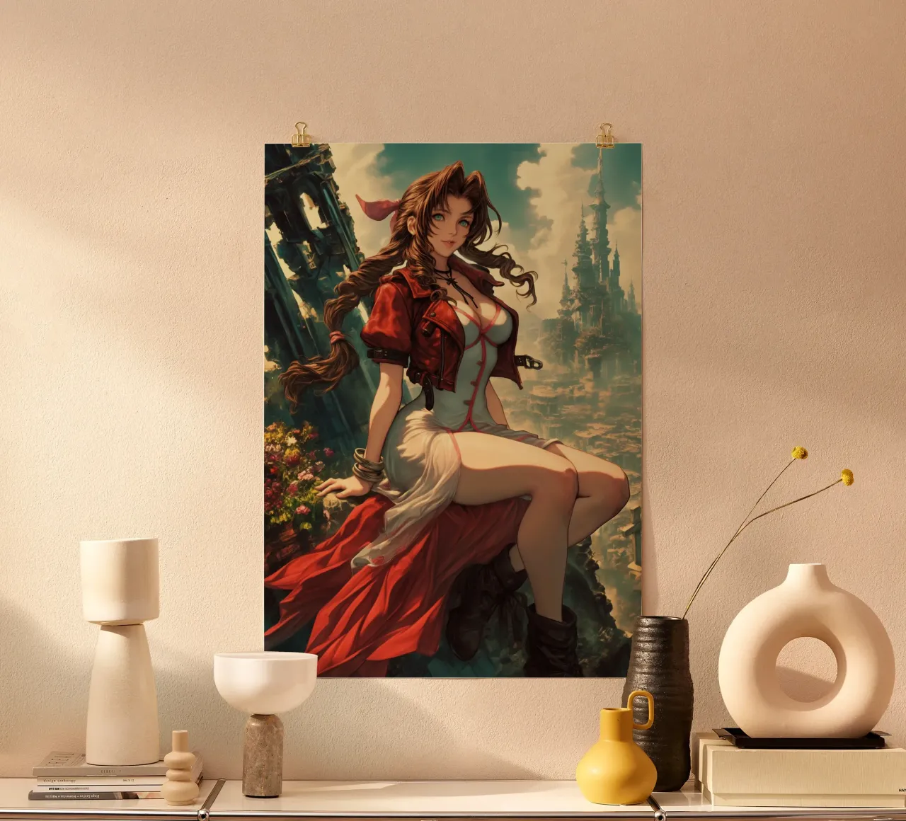 Aerith Gainsborough Final Fantasy VII carta hahnemühle da Fleur de Lys