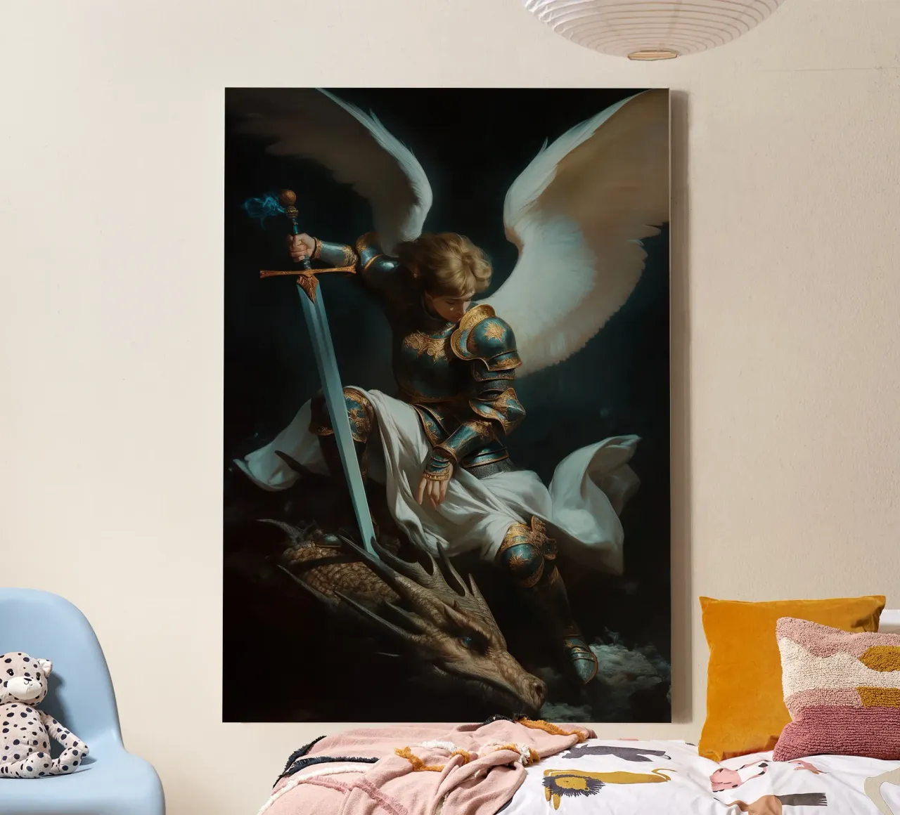 Engel vs Draak canvas van Fleur de Lys
