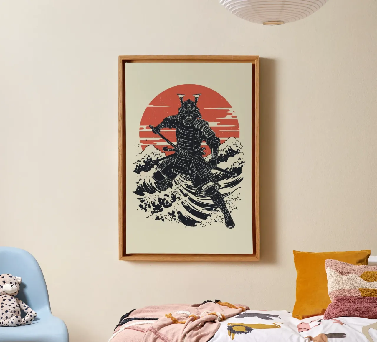 samurai tela con Cornice a cassetta da van hellen